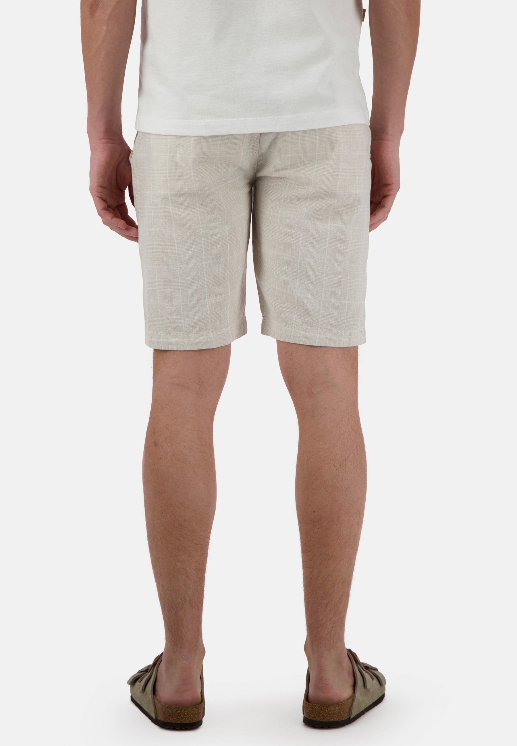 Shorts-Linen Blend Check in Tent Check Shorts Colours and Sons   