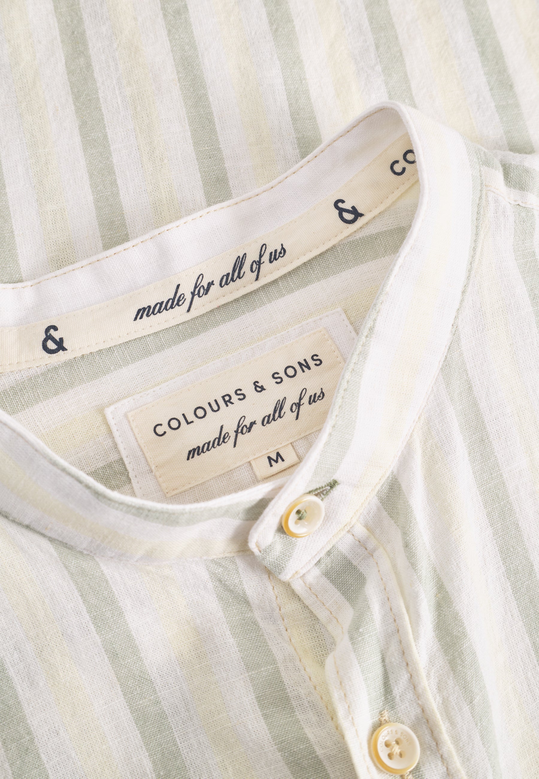 Shirt-Linen Blend Stripes in Matcha-Sake Hemden Colours and Sons