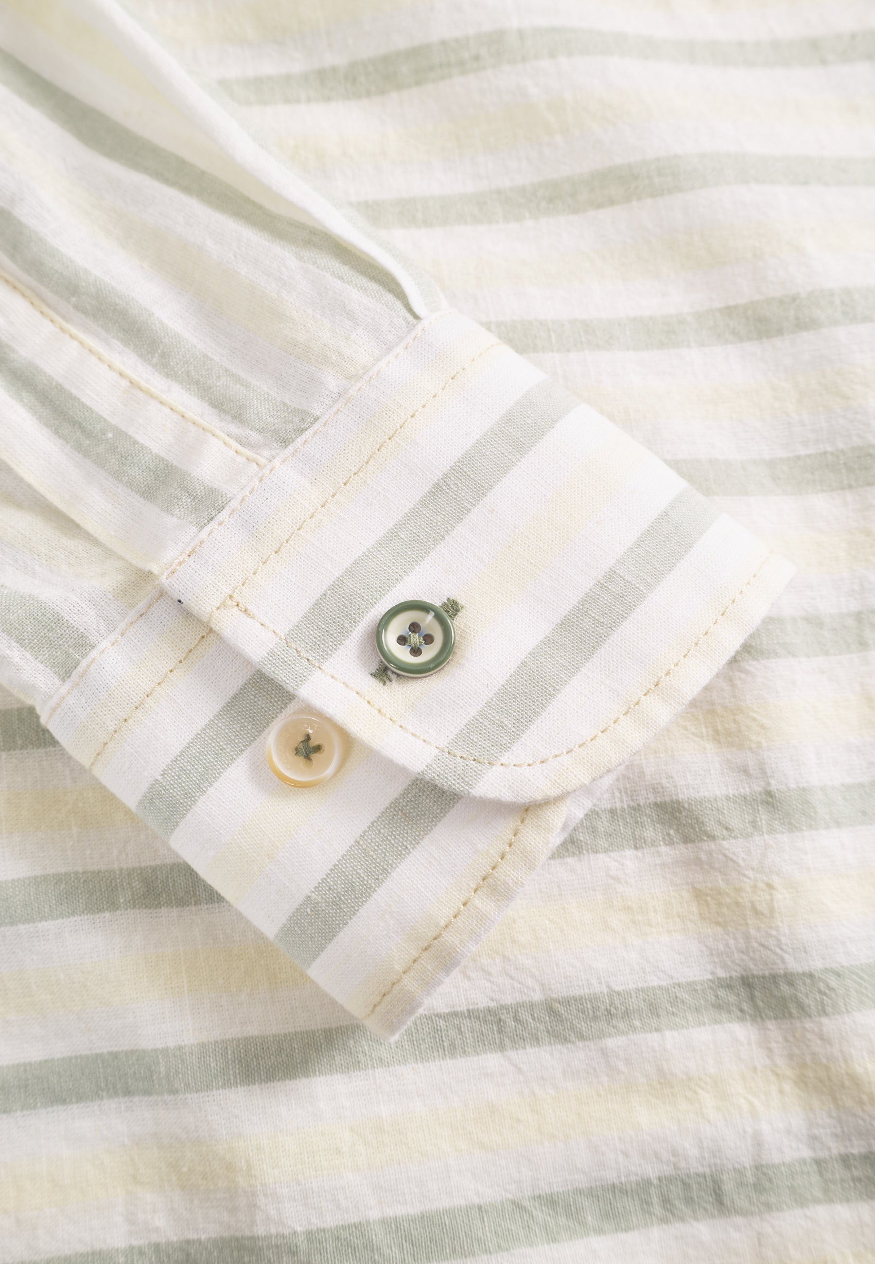 Shirt-Linen Blend Stripes in Matcha-Sake Hemden Colours and Sons