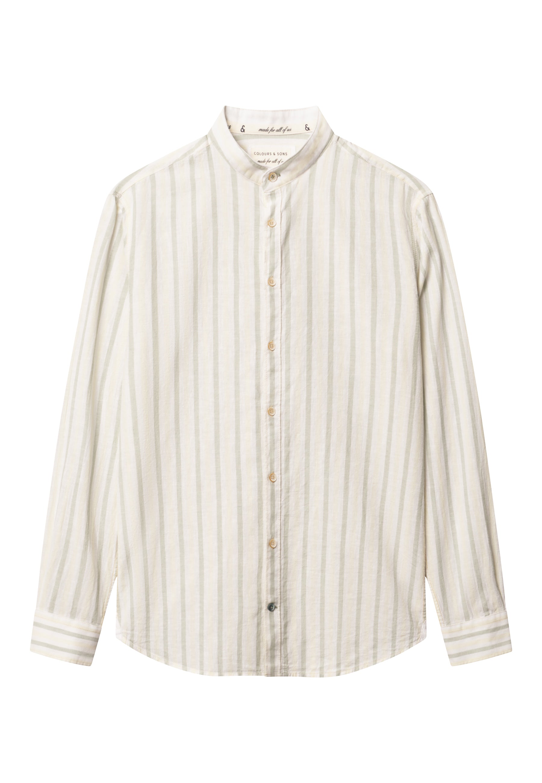 Shirt-Linen Blend Stripes in Matcha-Sake Hemden Colours and Sons