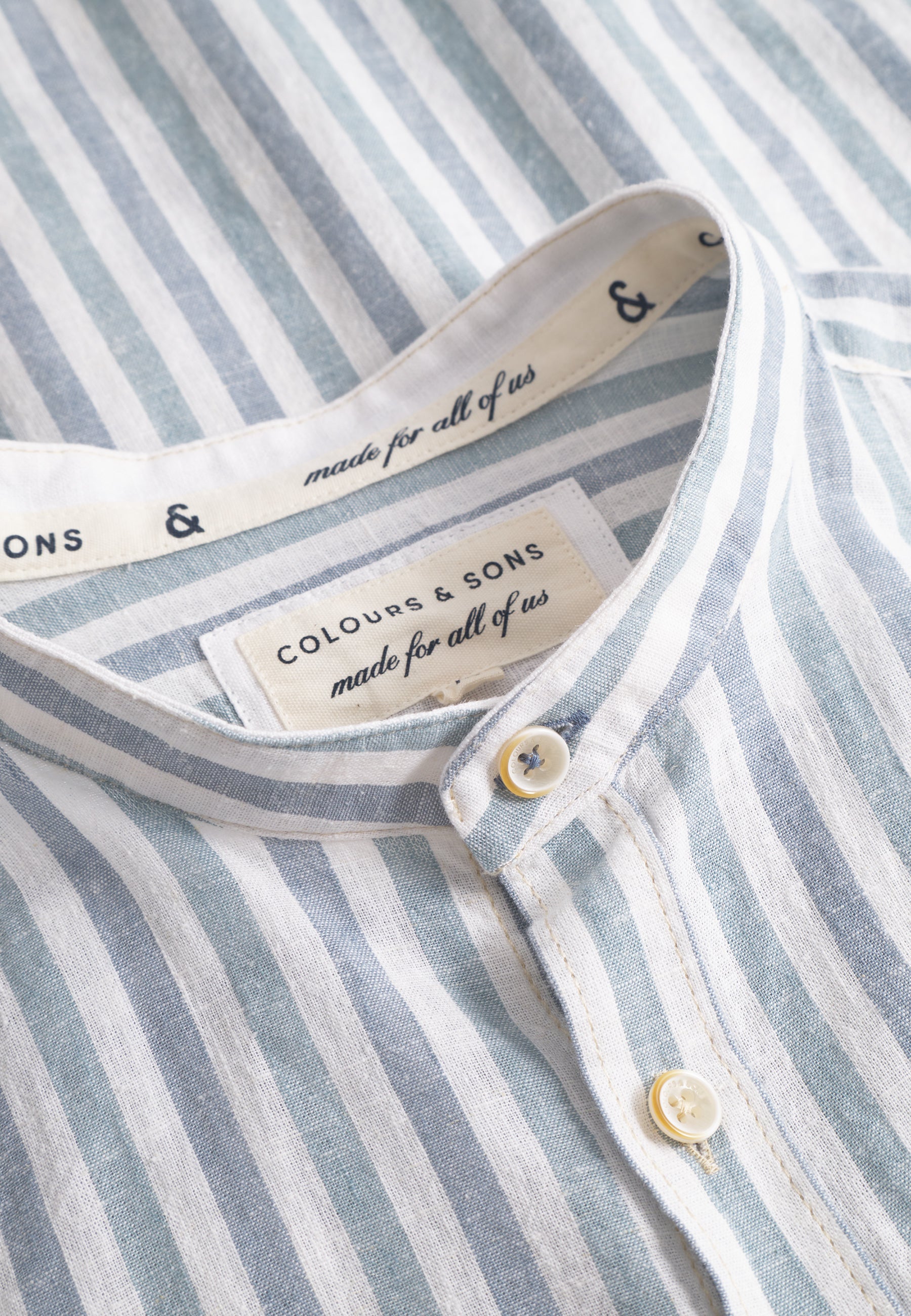 Shirt-Linen Blend Stripes in Kimono-Great Wave Hemden Colours and Sons