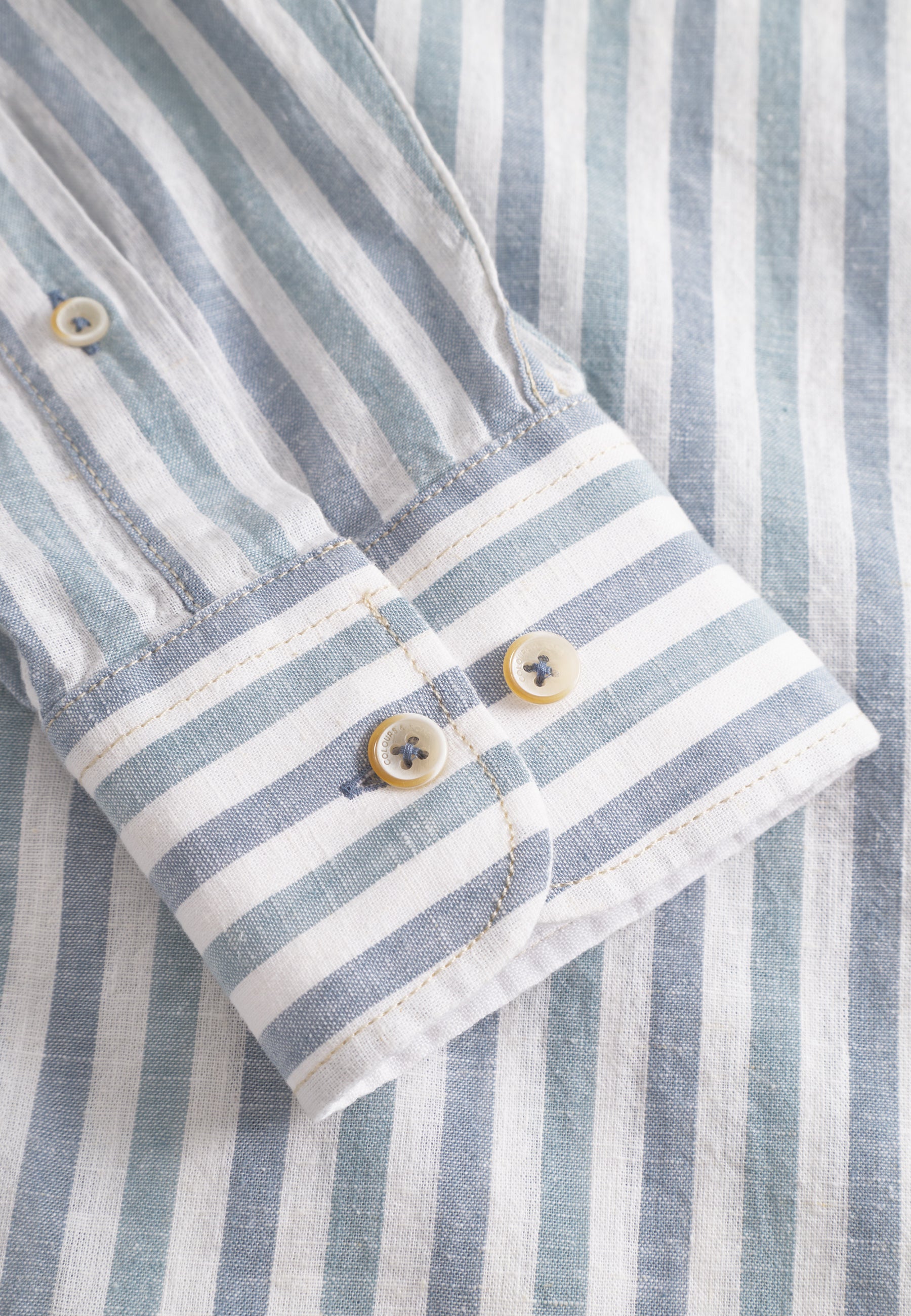 Shirt-Linen Blend Stripes in Kimono-Great Wave Hemden Colours and Sons