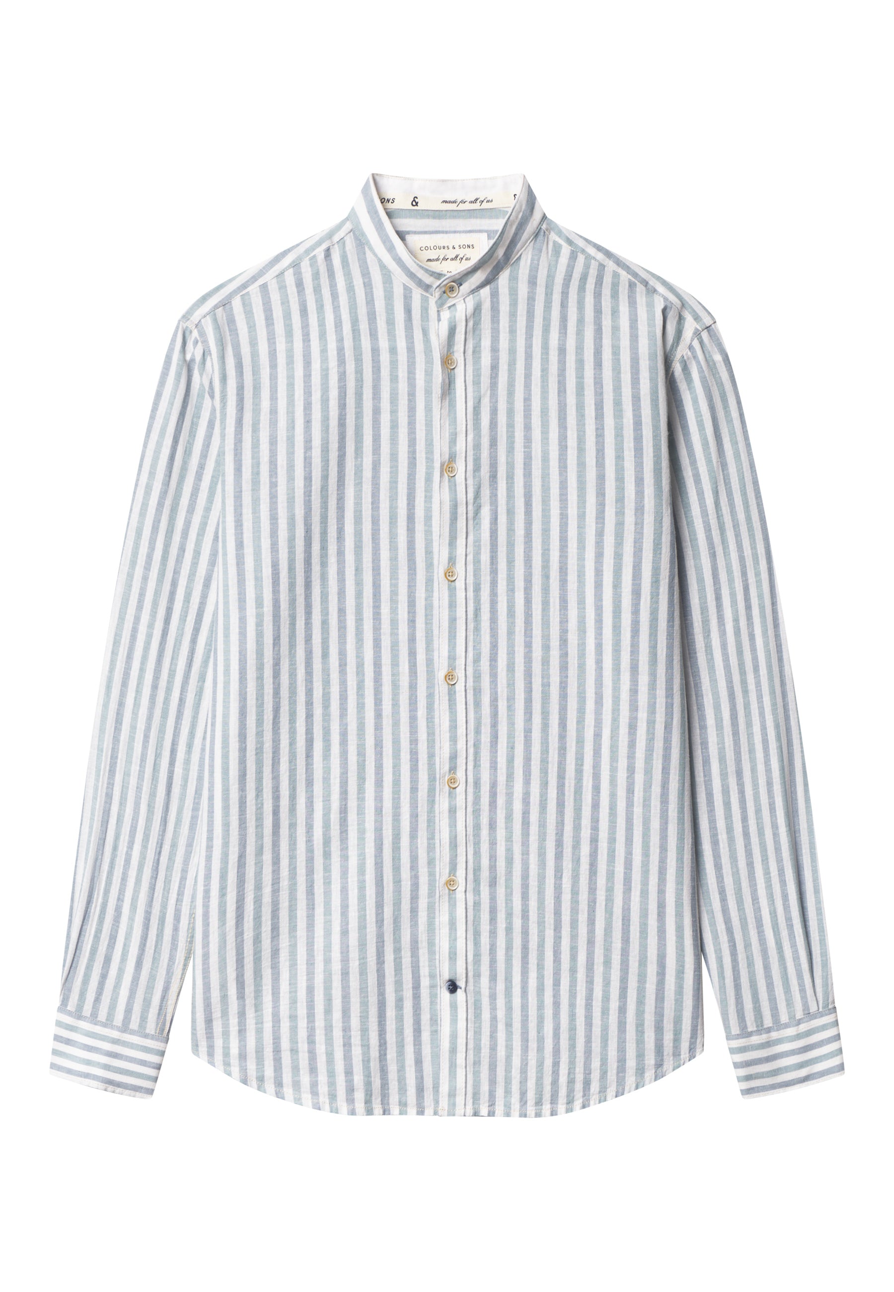 Shirt-Linen Blend Stripes in Kimono-Great Wave Hemden Colours and Sons