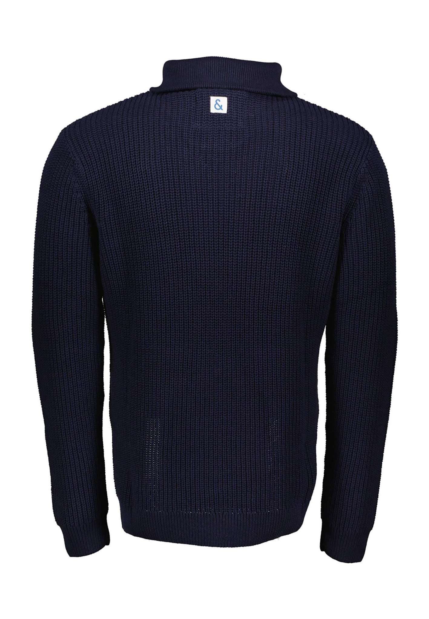 Mock-Zip-Half Cardigan Stitch in Navy Pullover Colours and Sons   