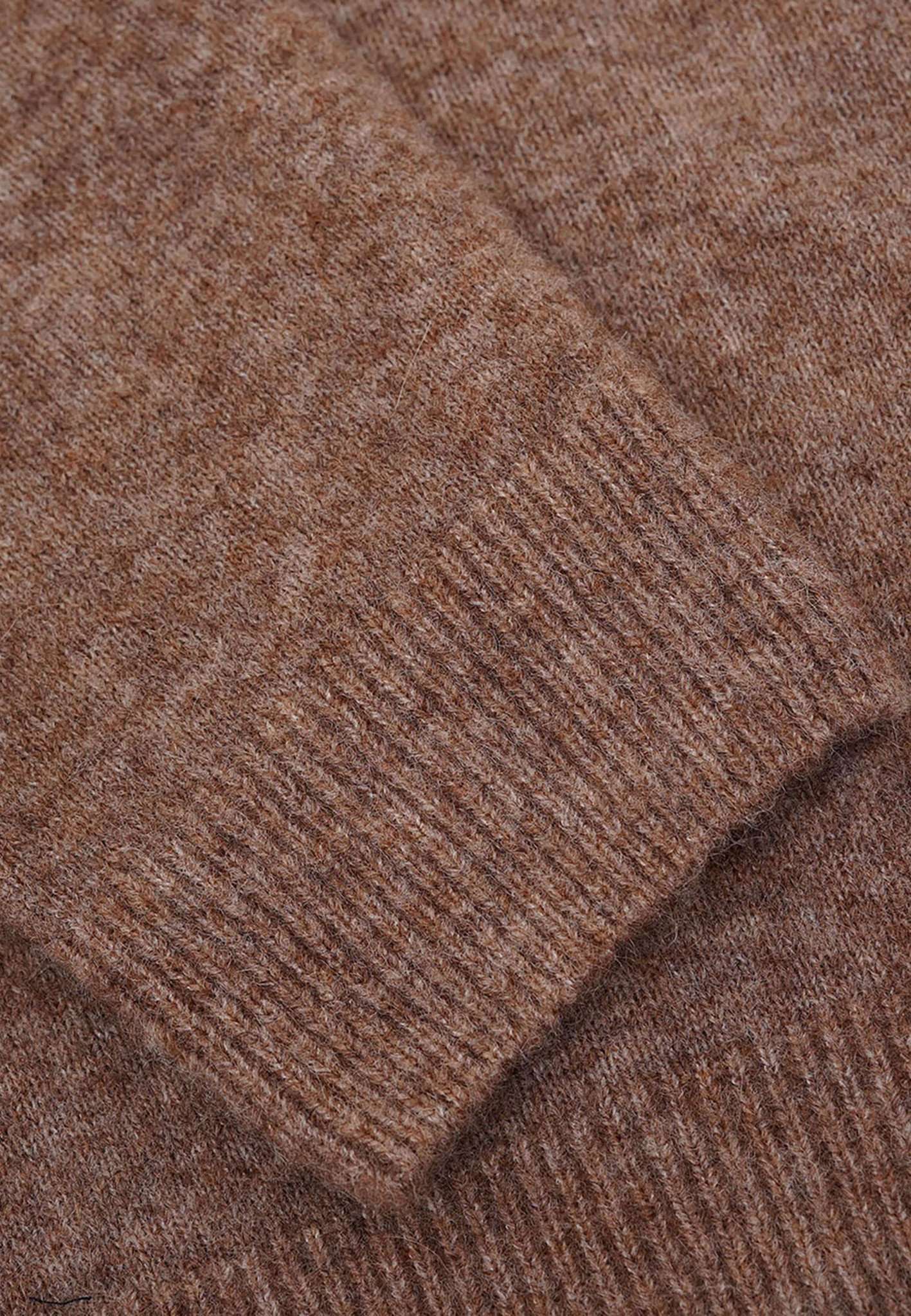 Roundneck-Hairy in Tobacco Pullover Colours and Sons   
