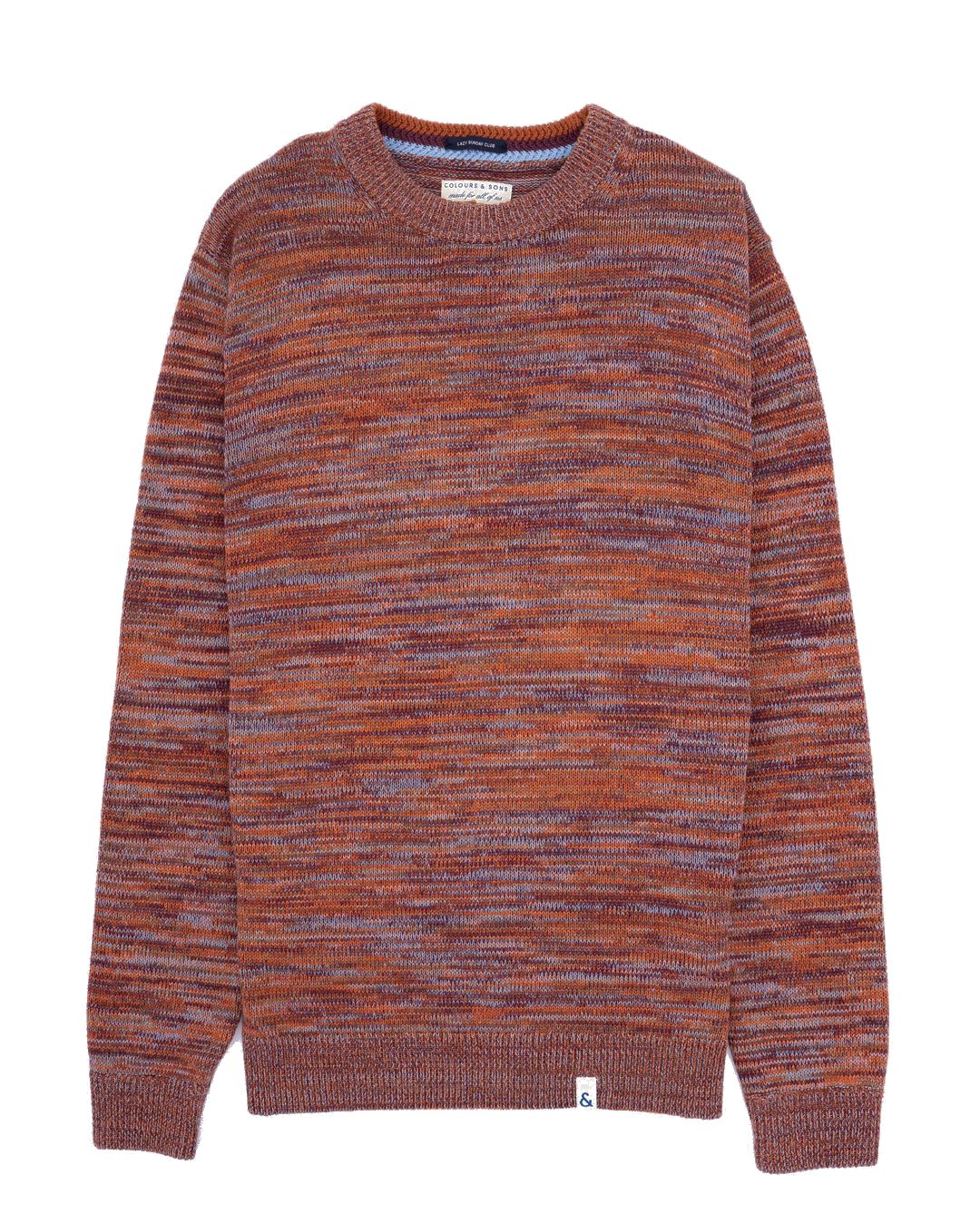 Roundneck-Mouliné in Merlot Mouliné Pullover Colours and Sons   