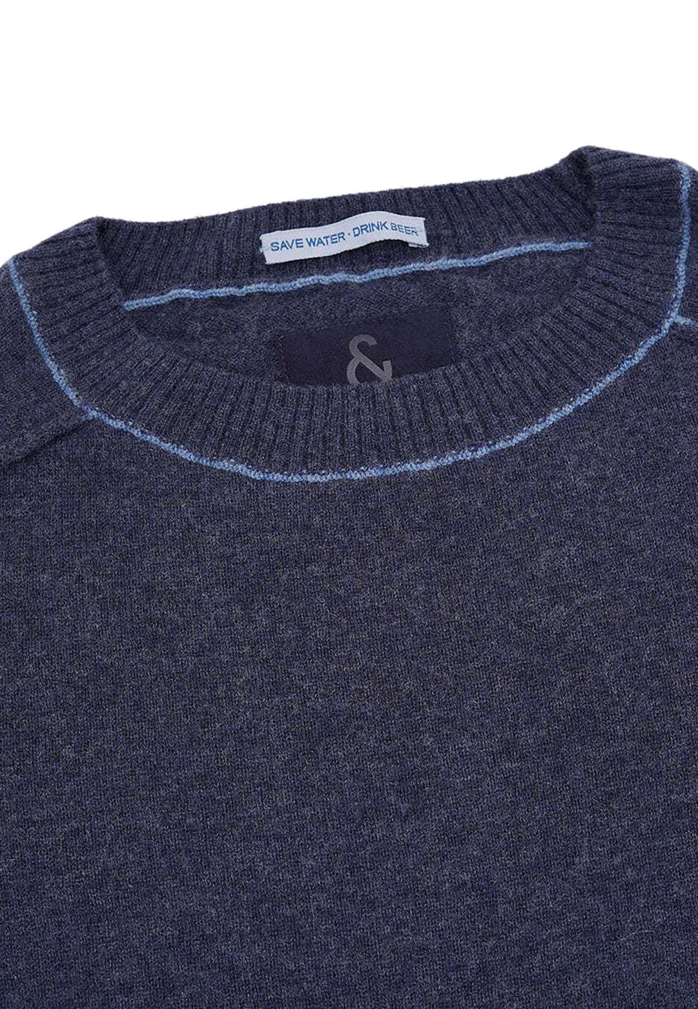 Roundneck-Merino Blend in Navy Pullover Colours and Sons   