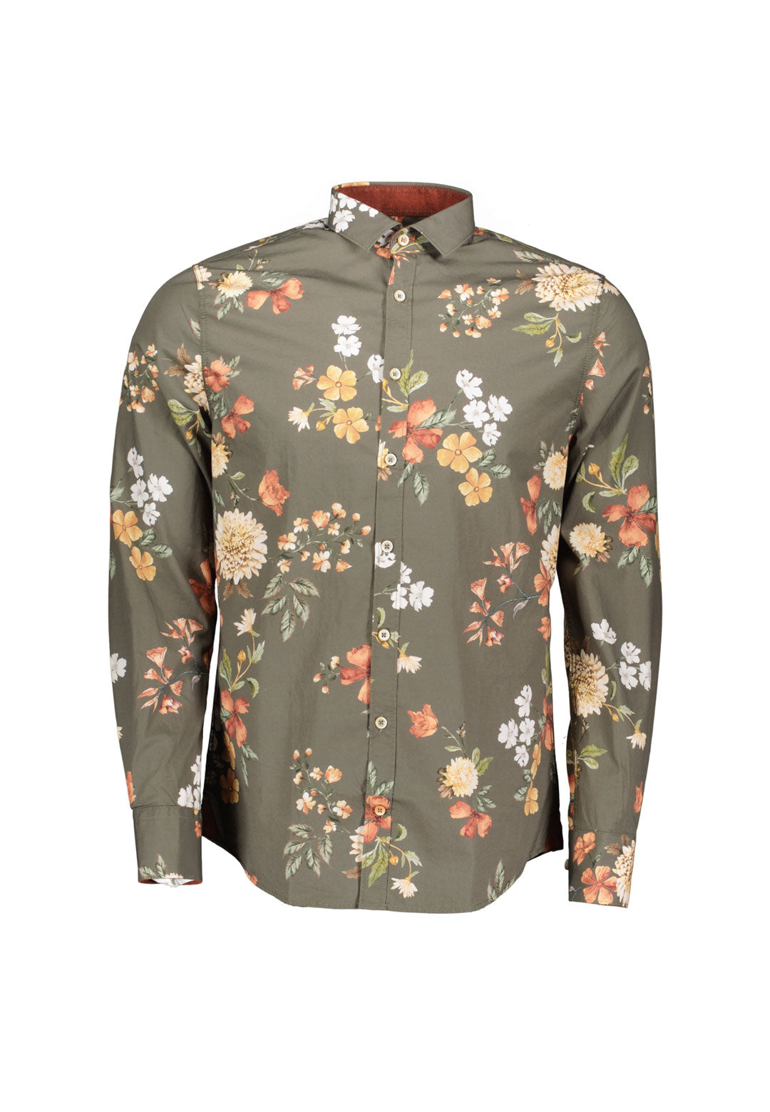 Shirt-Flowers in Olive Flowers Hemden Colours and Sons   