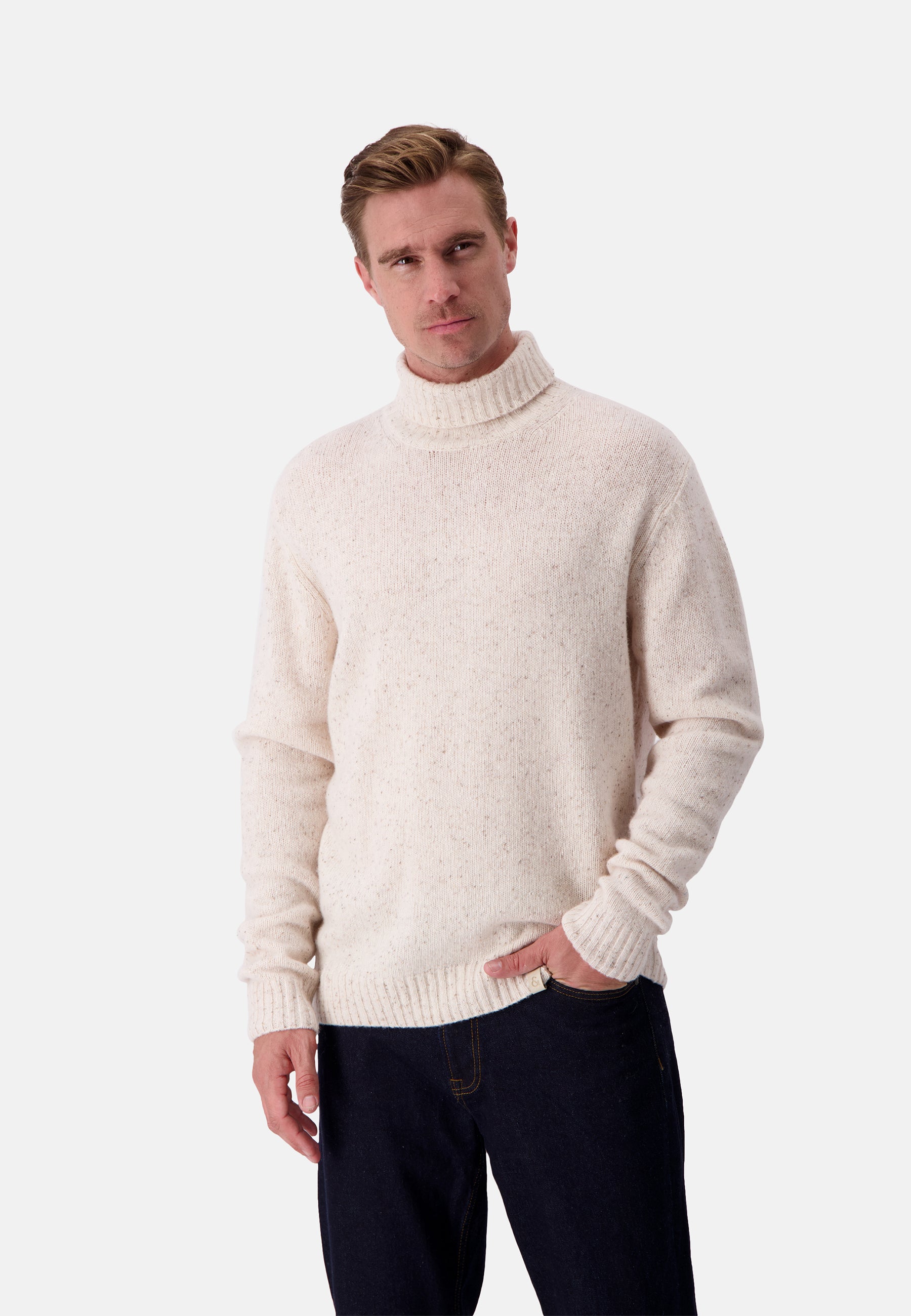 Turtleneck Donegal in Offwhite Pullover Colours and Sons   