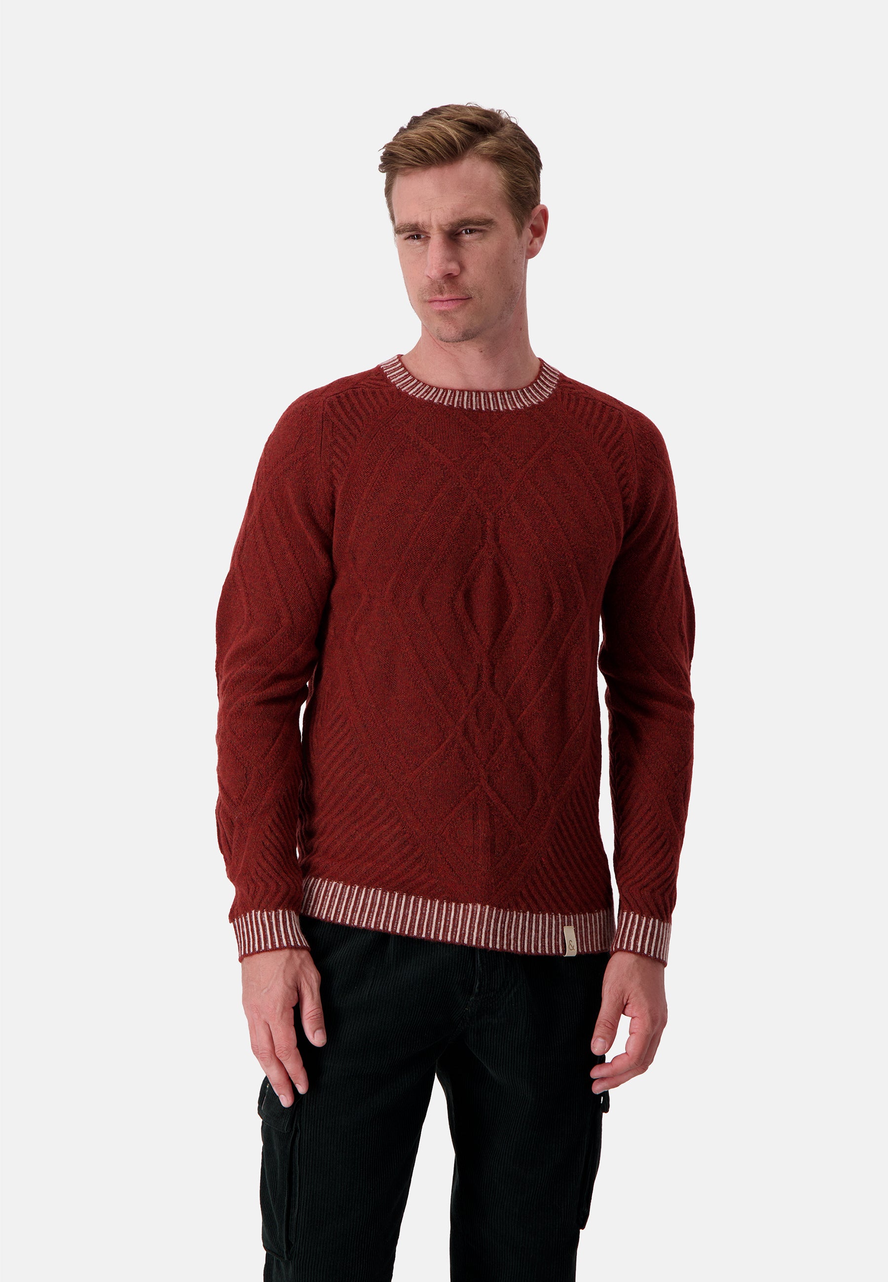 Roundneck Ethno Structure in Brandy Pullover Colours and Sons   