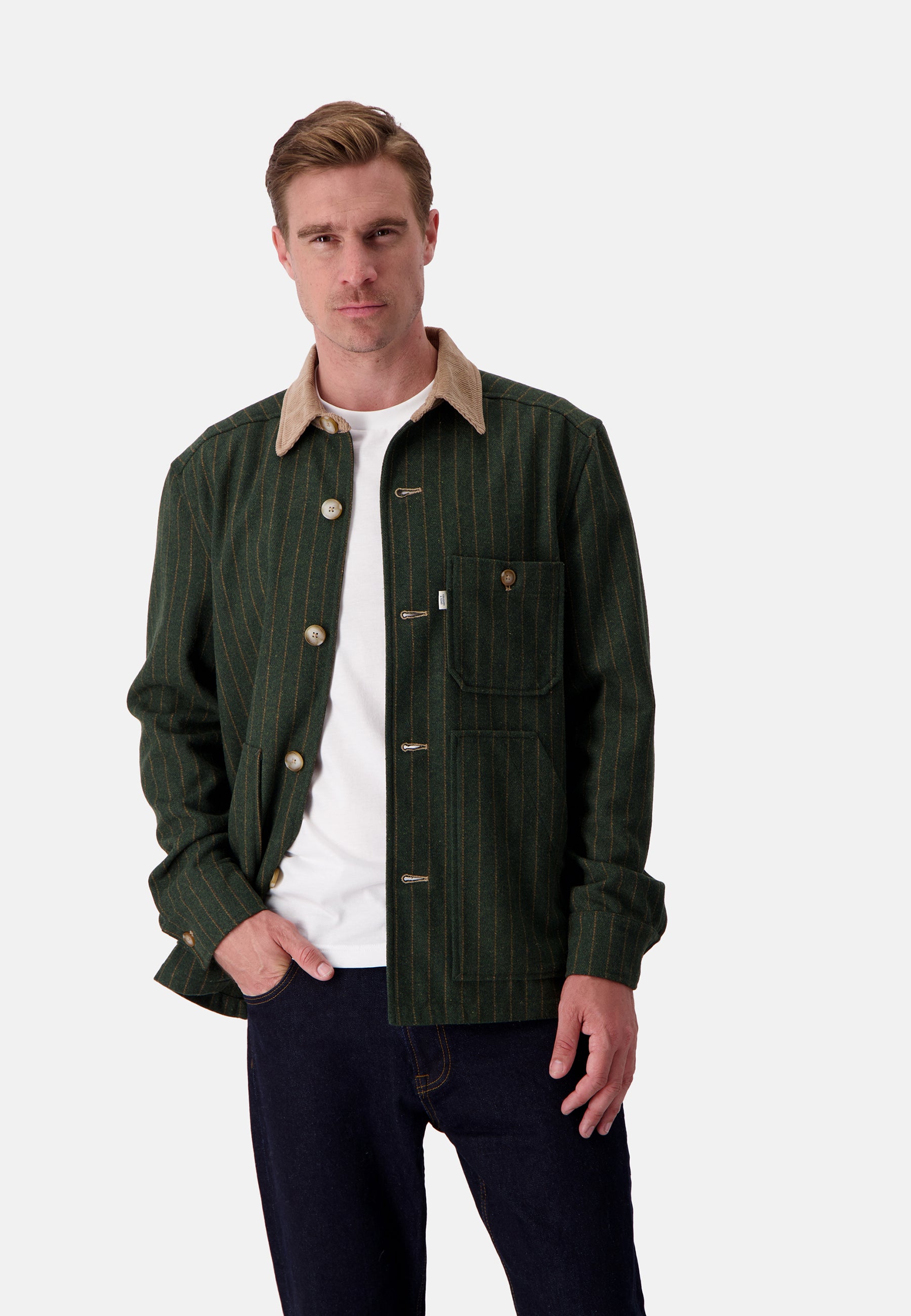 Overshirt Pin Stripes in Yucca Stripes Jacken Colours and Sons   