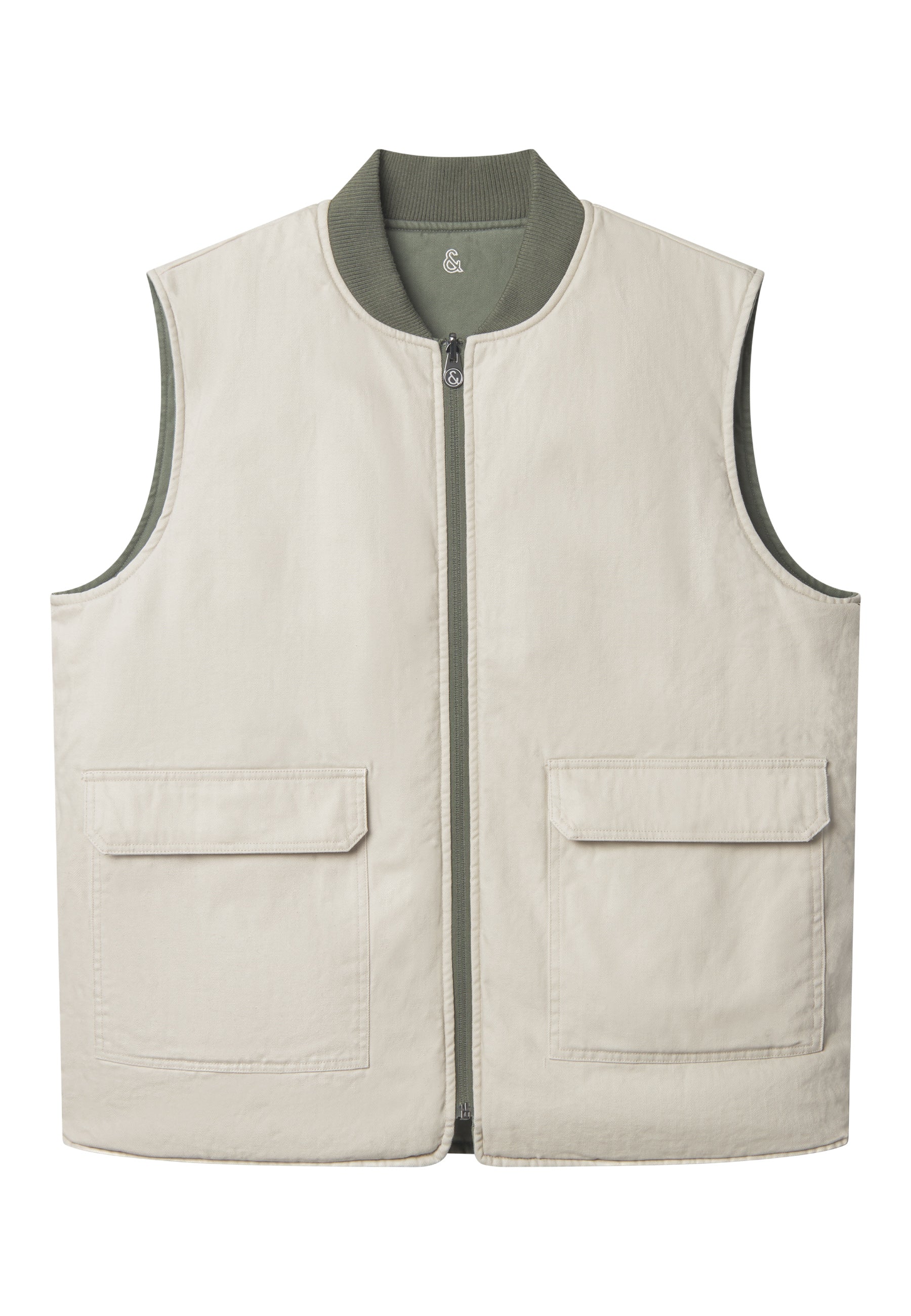 Vest-Reversible Herringbone in Hunter Jacken Colours and Sons
