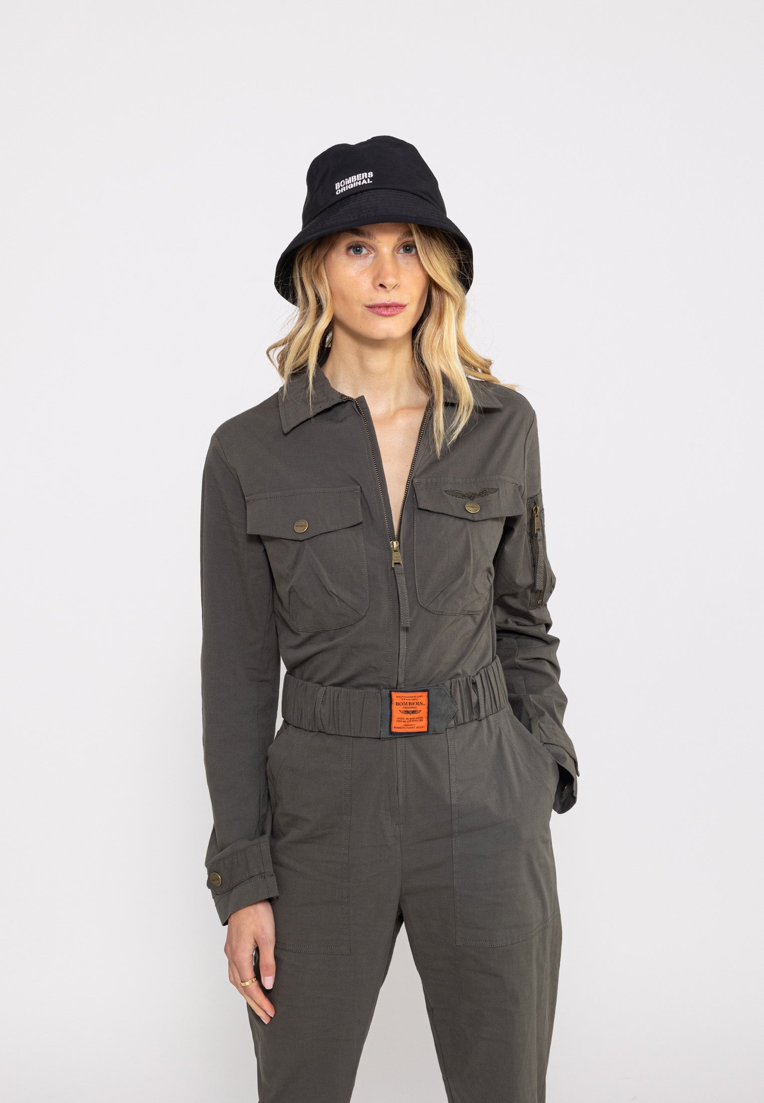 All Over Jumpsuit in Khaki Overall Bombers Original   