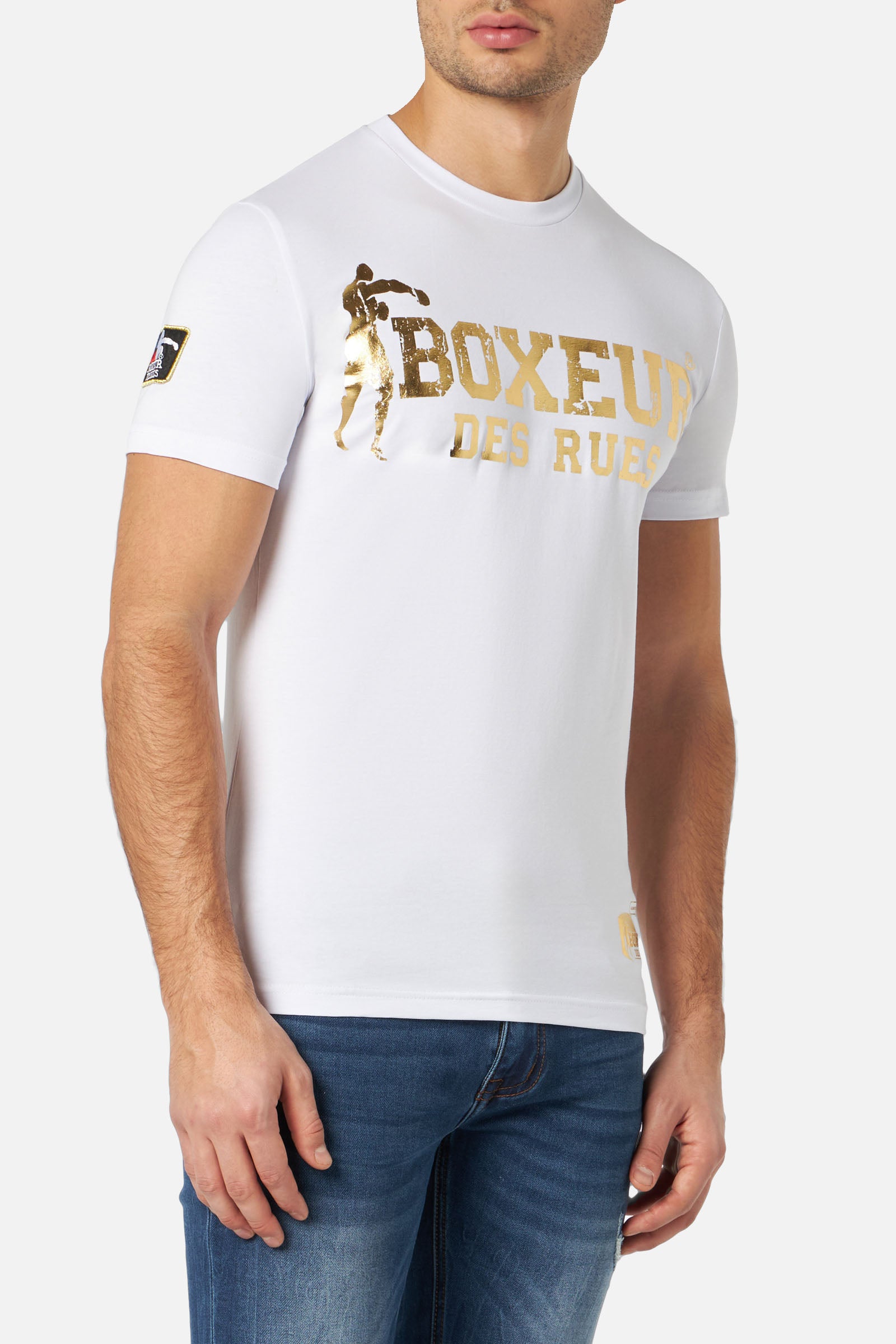 T-Shirt Boxeur Street 2 in White-Gold T-Shirts Boxeur des Rues   