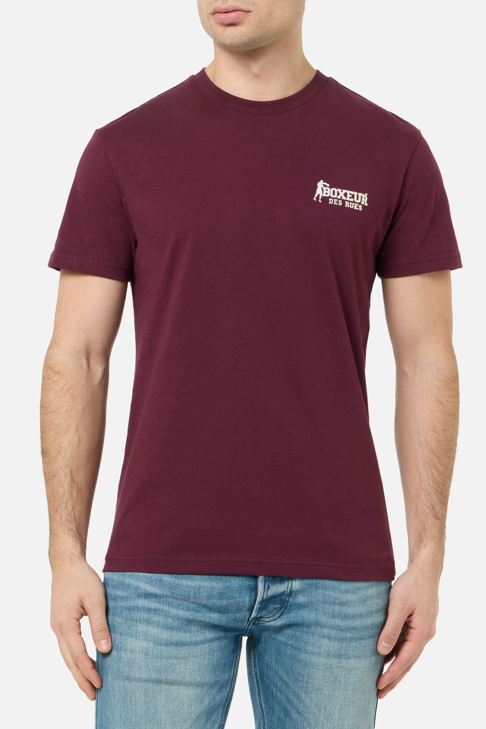 Basic Round Neck T-Shirt in Bordeaux T-Shirts Boxeur des Rues