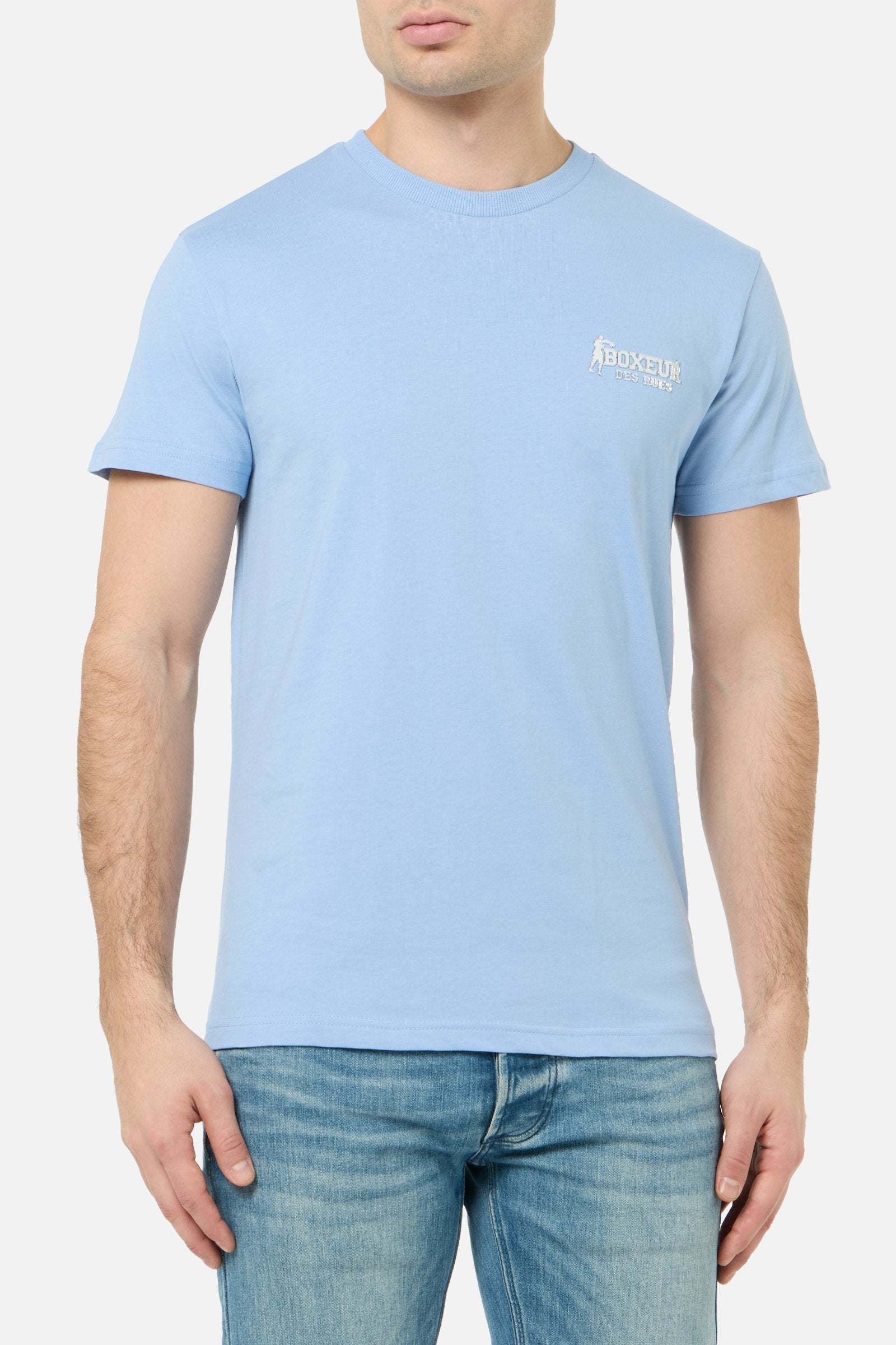 Basic Round Neck T-Shirt in Sky Blue T-Shirts Boxeur des Rues