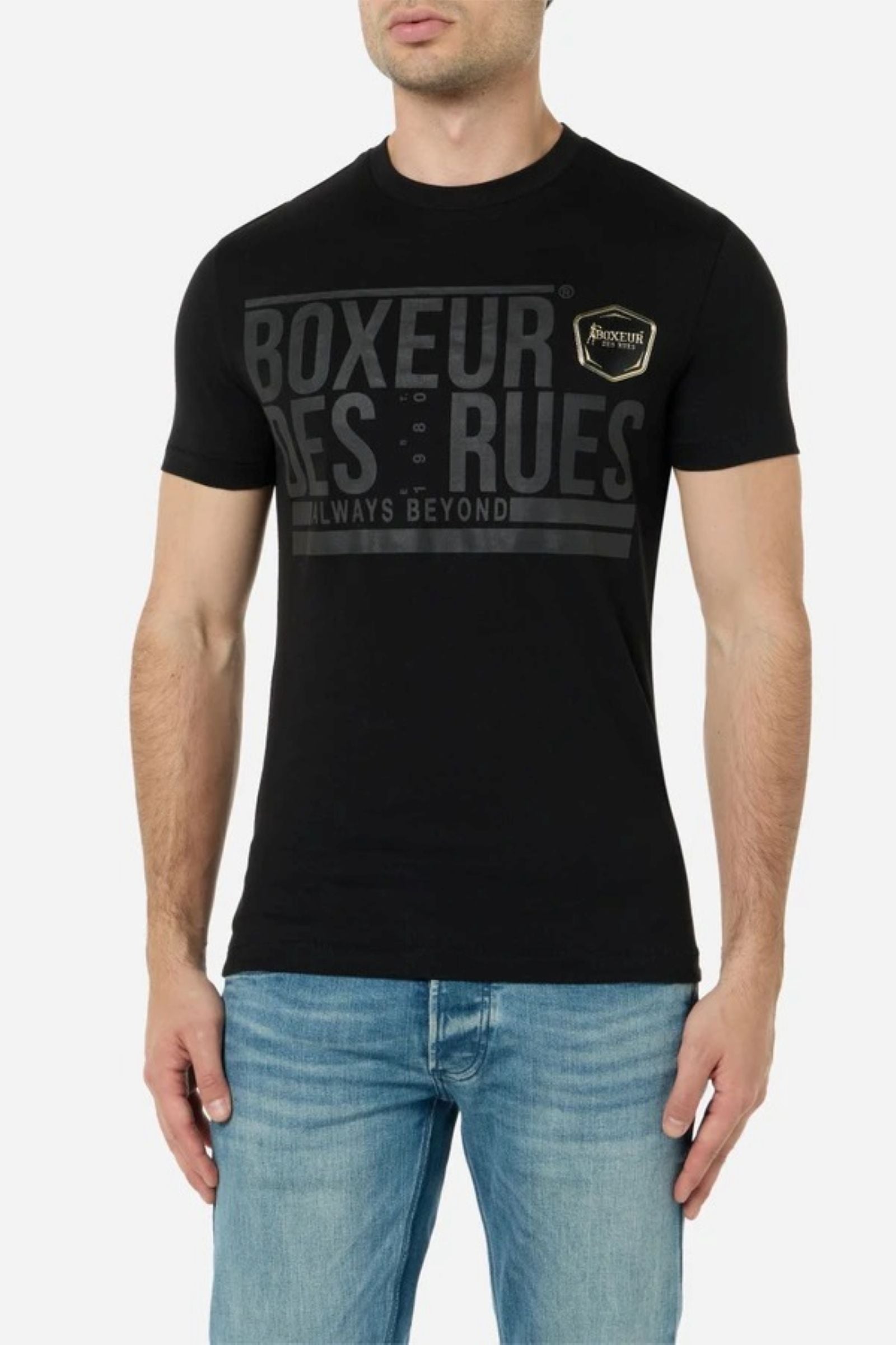 3D Graphic T-Shirt With Patch in Black T-Shirts Boxeur des Rues