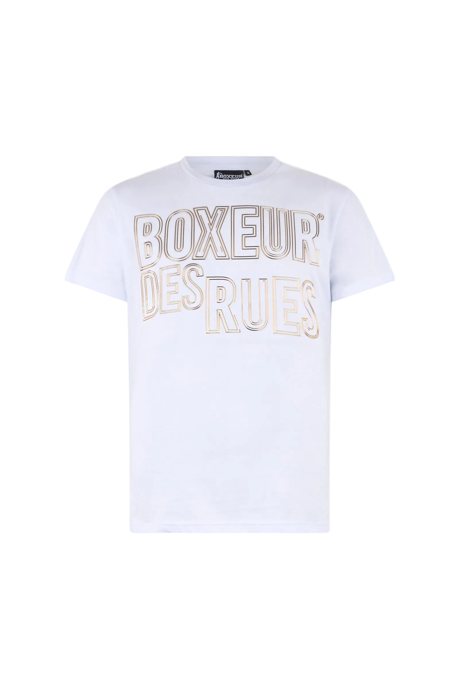 3D Graphic T-Shirt in White-Gold T-Shirts Boxeur des Rues