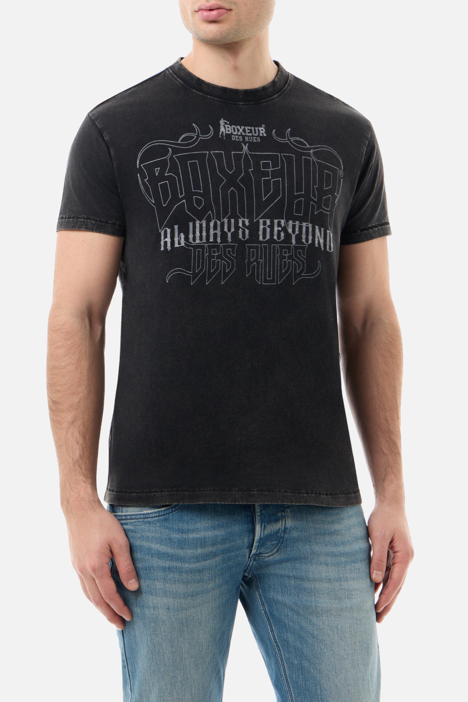 Graphic T-Shirt in Black Acid T-Shirts Boxeur des Rues
