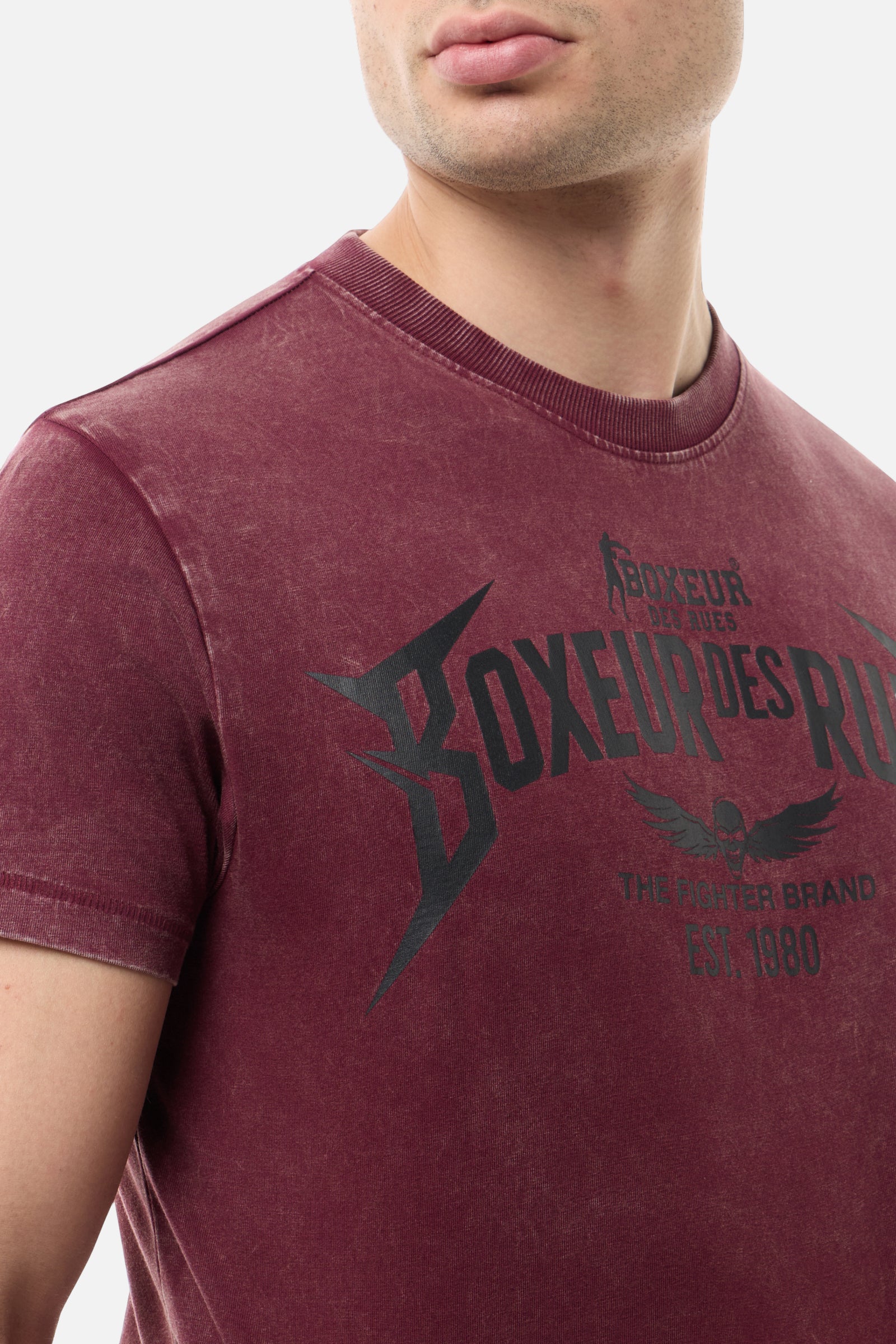 Graphic T-Shirt in Bordeaux Acid T-Shirts Boxeur des Rues