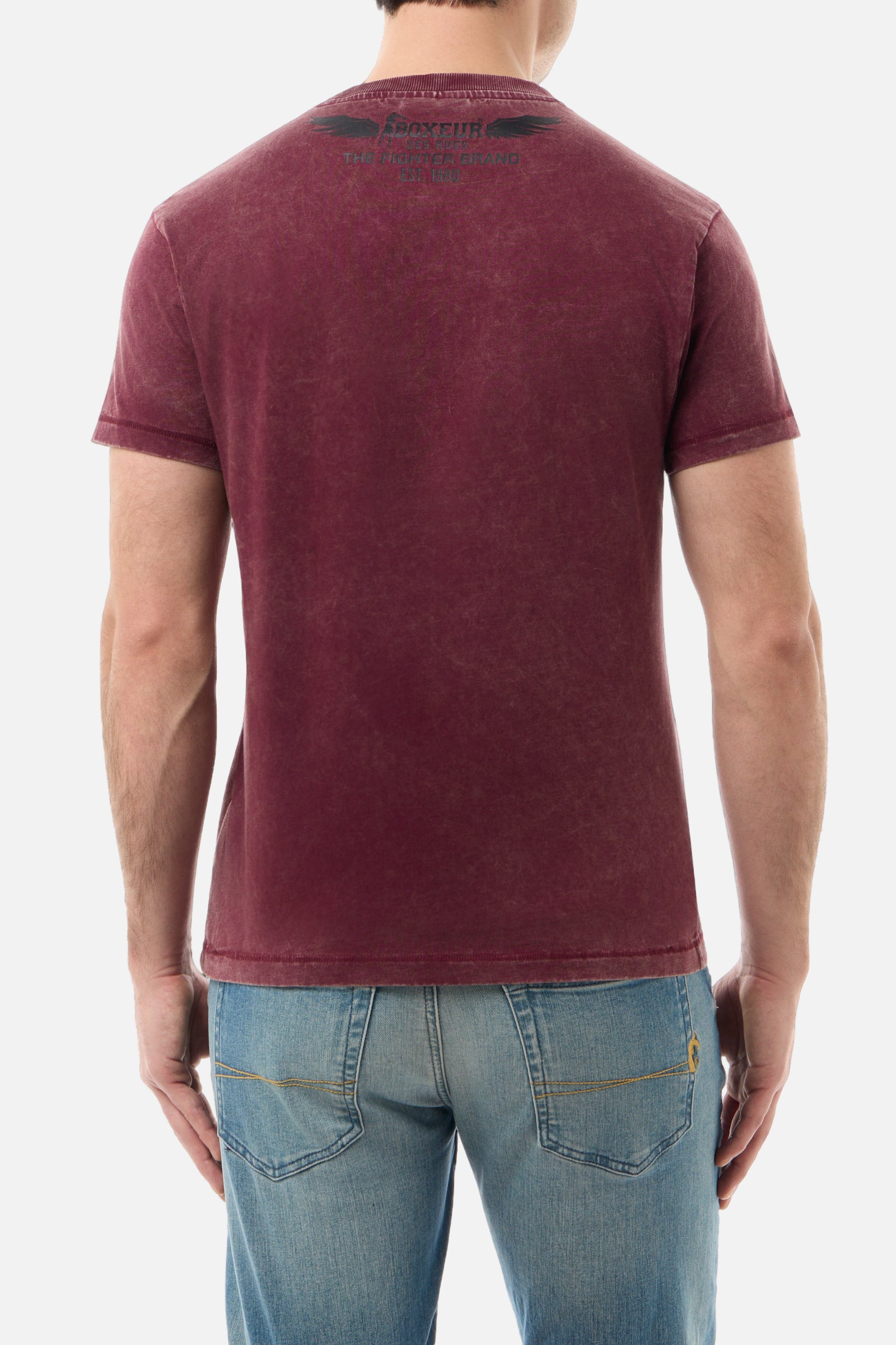 Graphic T-Shirt in Bordeaux Acid T-Shirts Boxeur des Rues