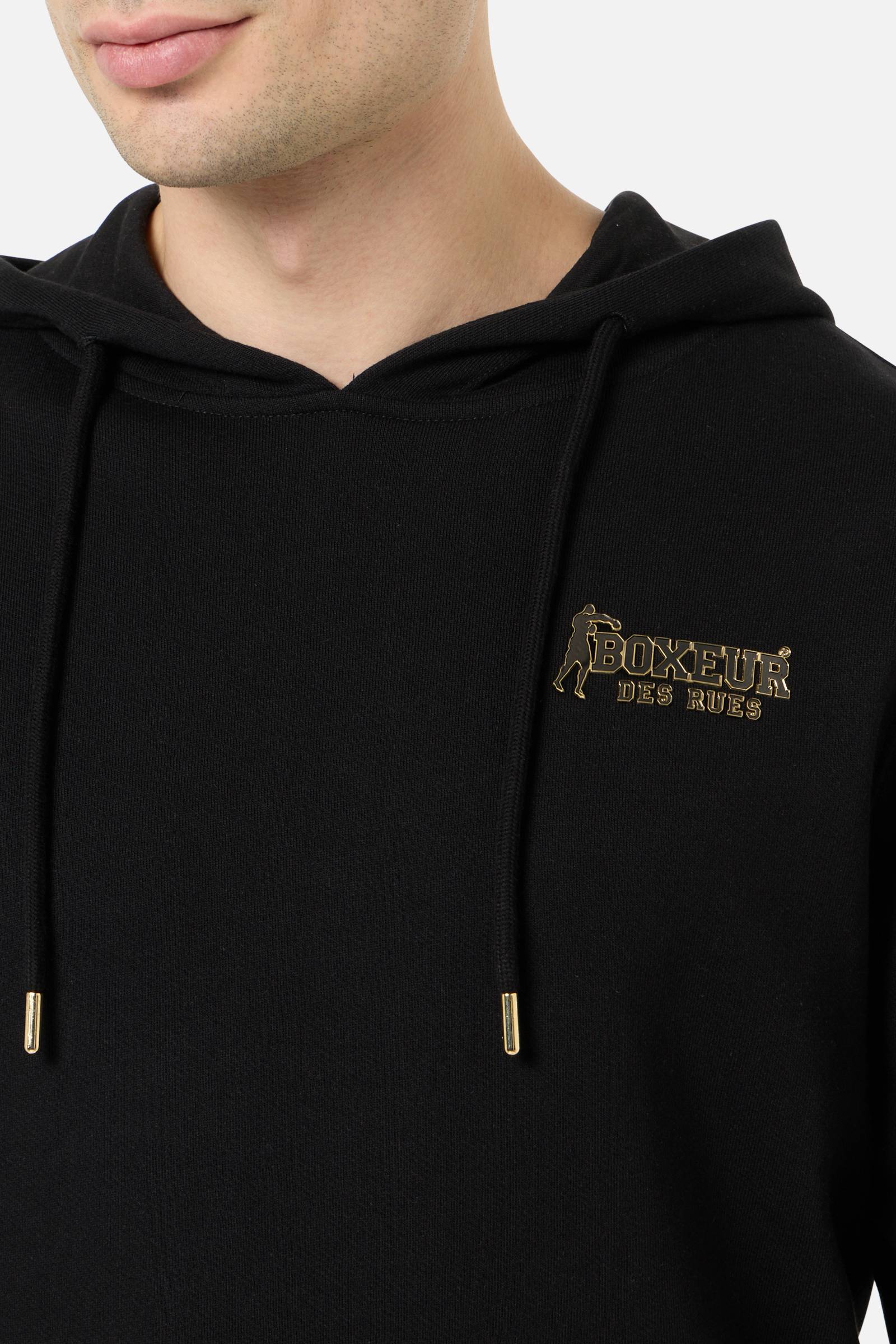 Basic Hoodie in Black-Gold Kapuzenpullover Boxeur des Rues
