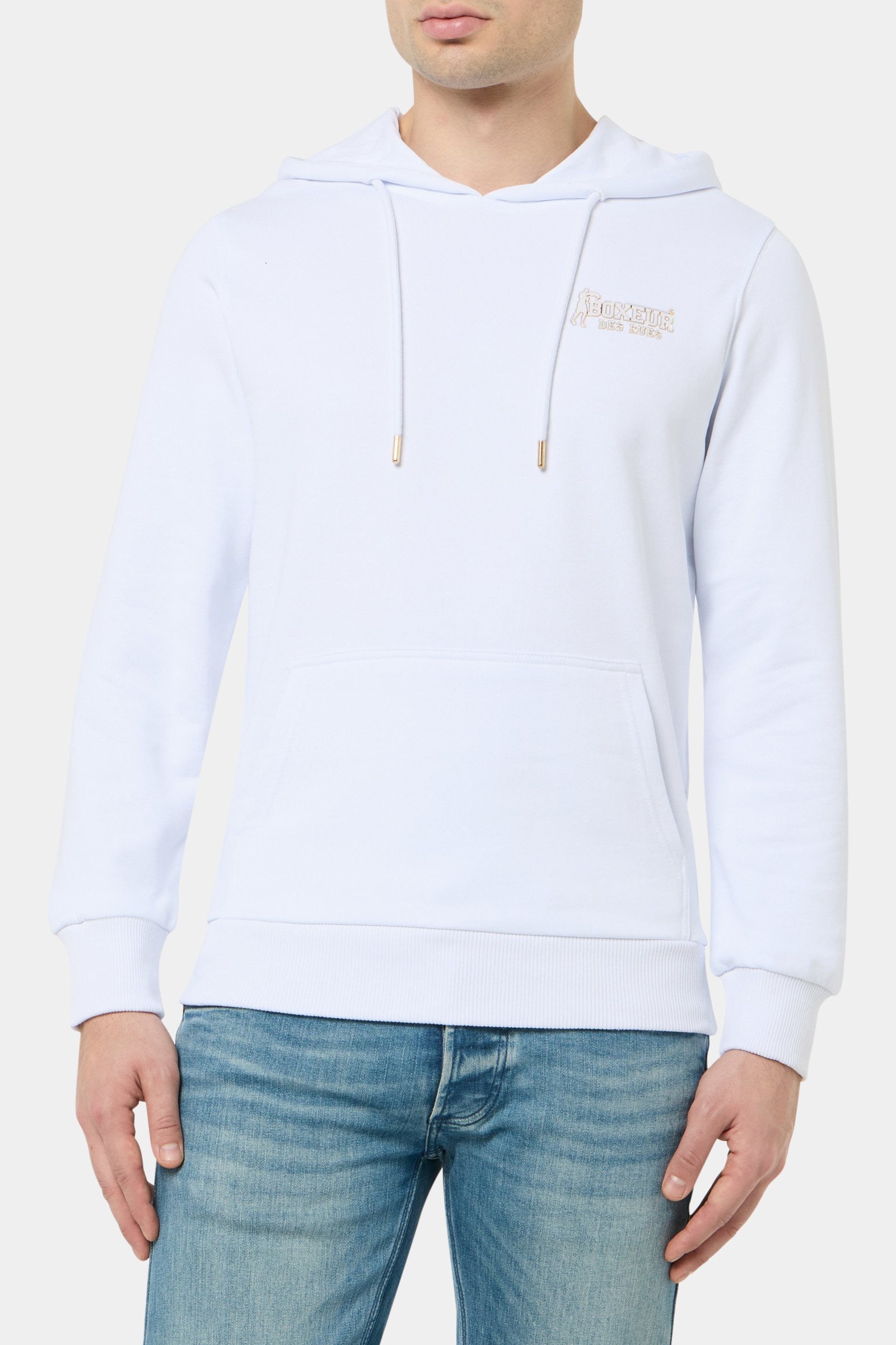 Basic Hoodie in White-Gold Kapuzenpullover Boxeur des Rues