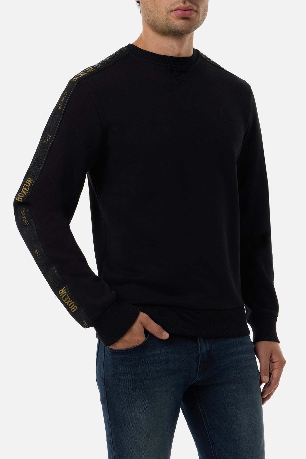 Sweatshirt Basic Round Neck in Black Sweatshirts Boxeur des Rues