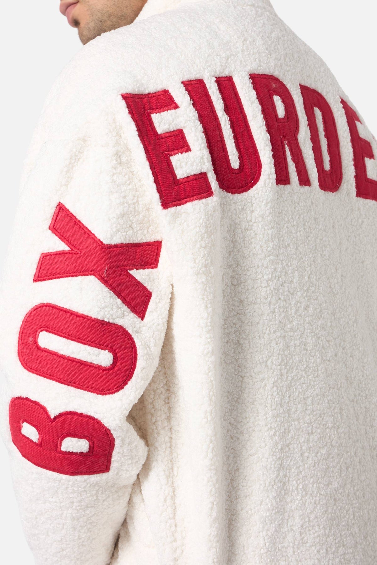 Sherpajacke Embroidered in Warm Blank Sweatjacken Boxeur des Rues