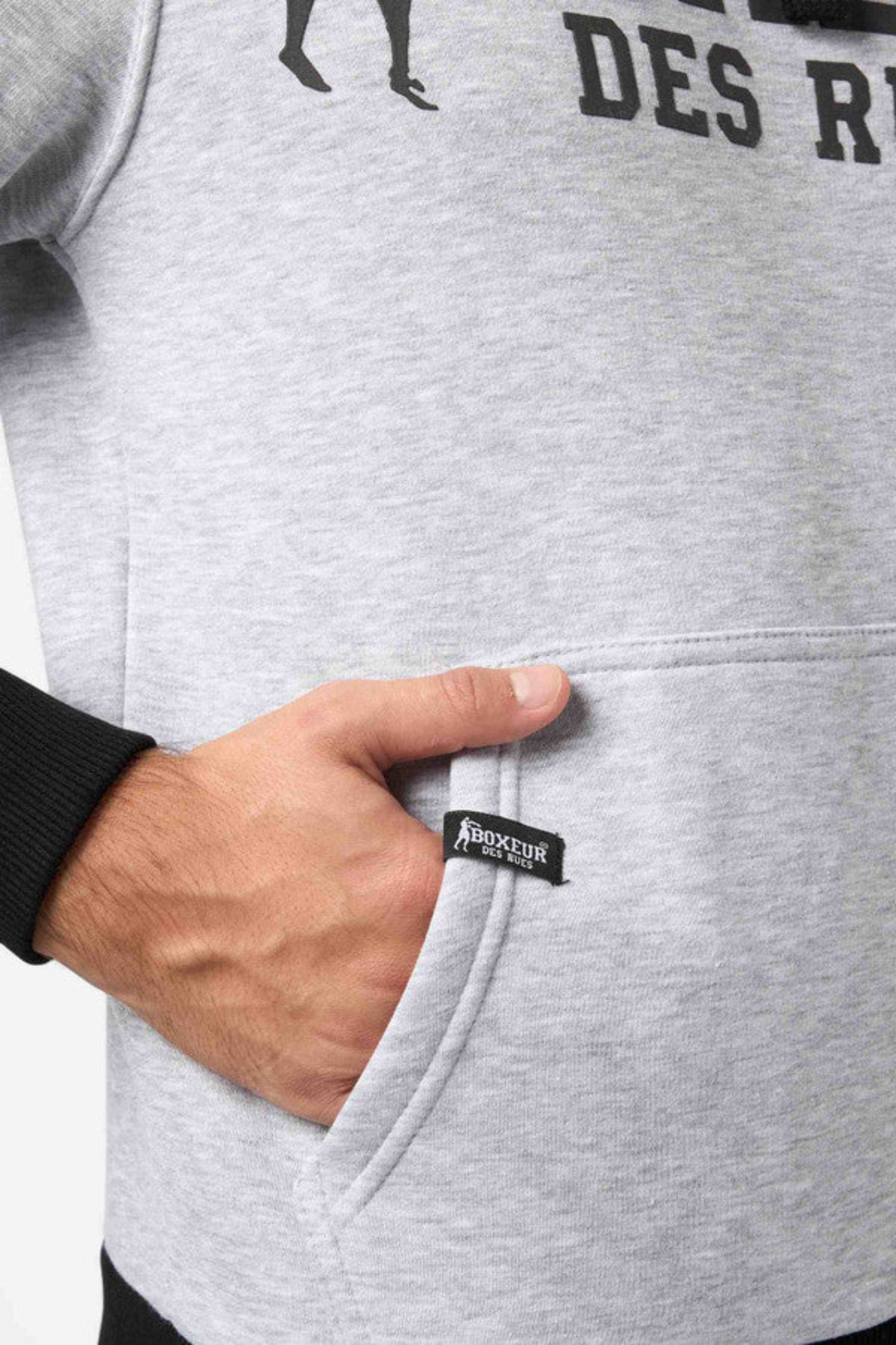 Hoodie Sweatshirt in Grey Mel Kapuzenpullover Boxeur des Rues   