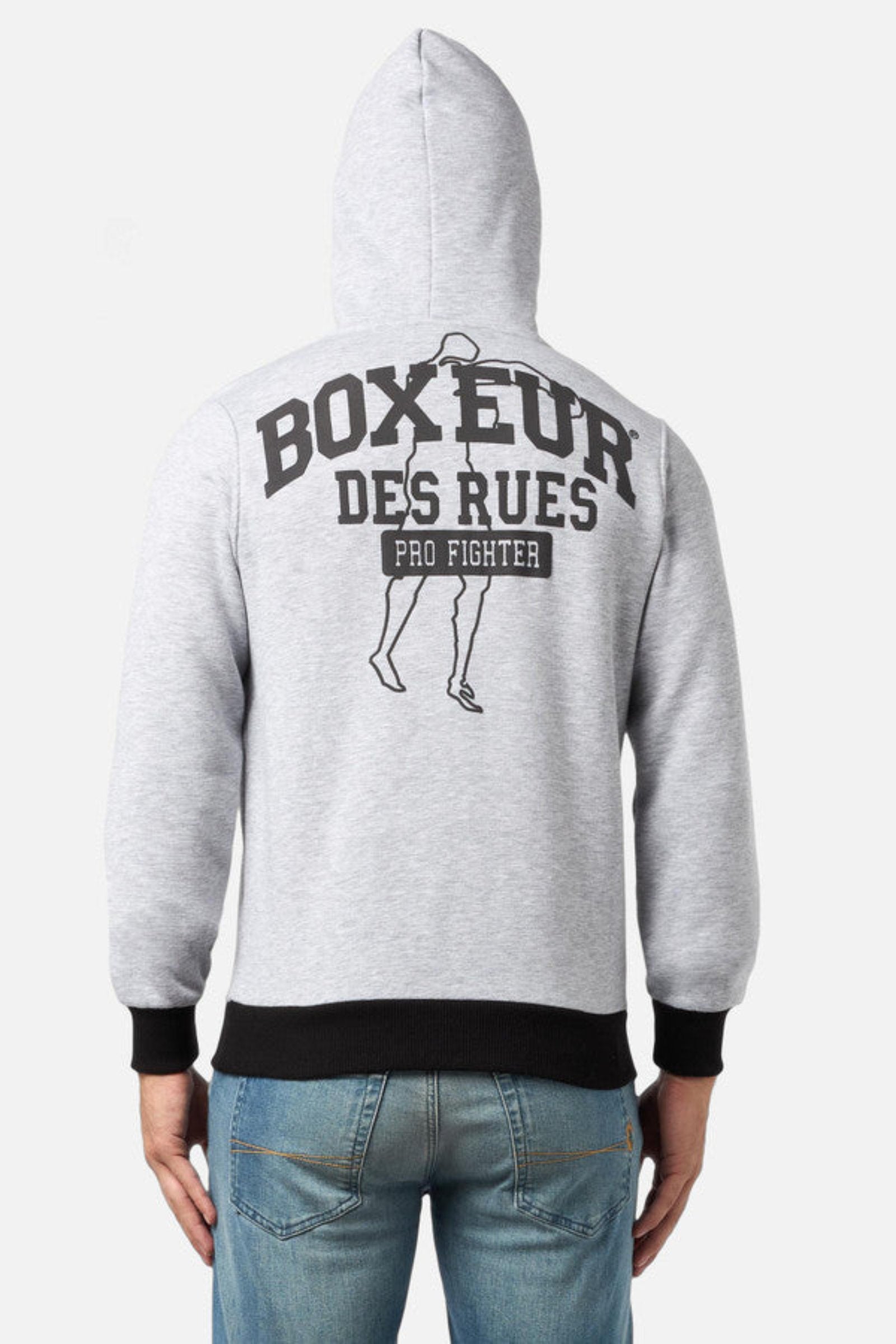 Hoodie Sweatshirt in Grey Mel Kapuzenpullover Boxeur des Rues   