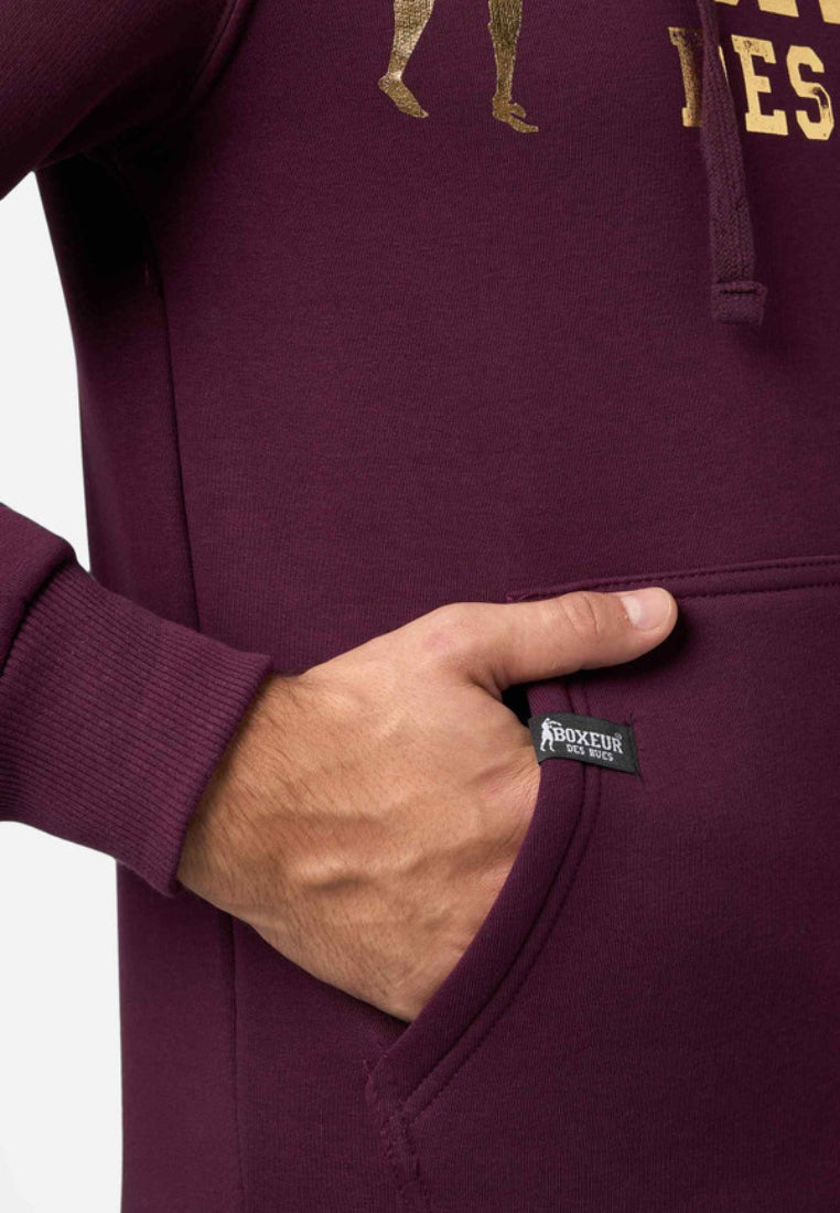 Hoodie Sweatshirt in Wine Kapuzenpullover Boxeur des Rues   