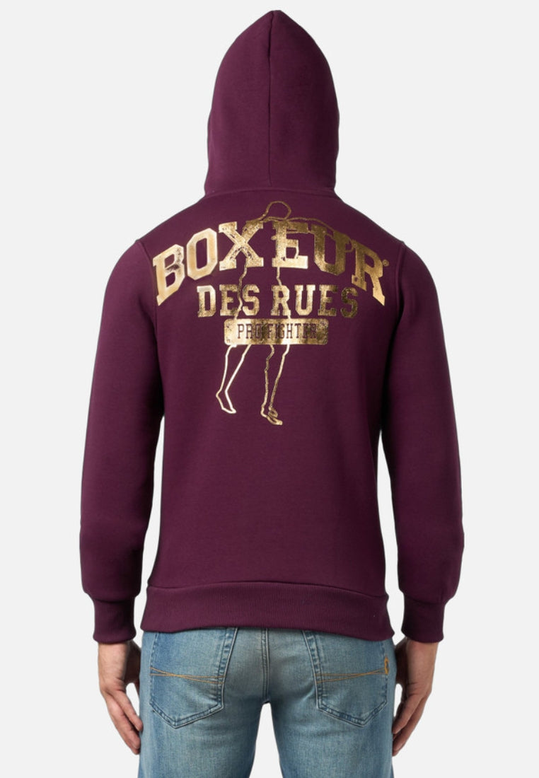 Hoodie Sweatshirt in Wine Kapuzenpullover Boxeur des Rues   