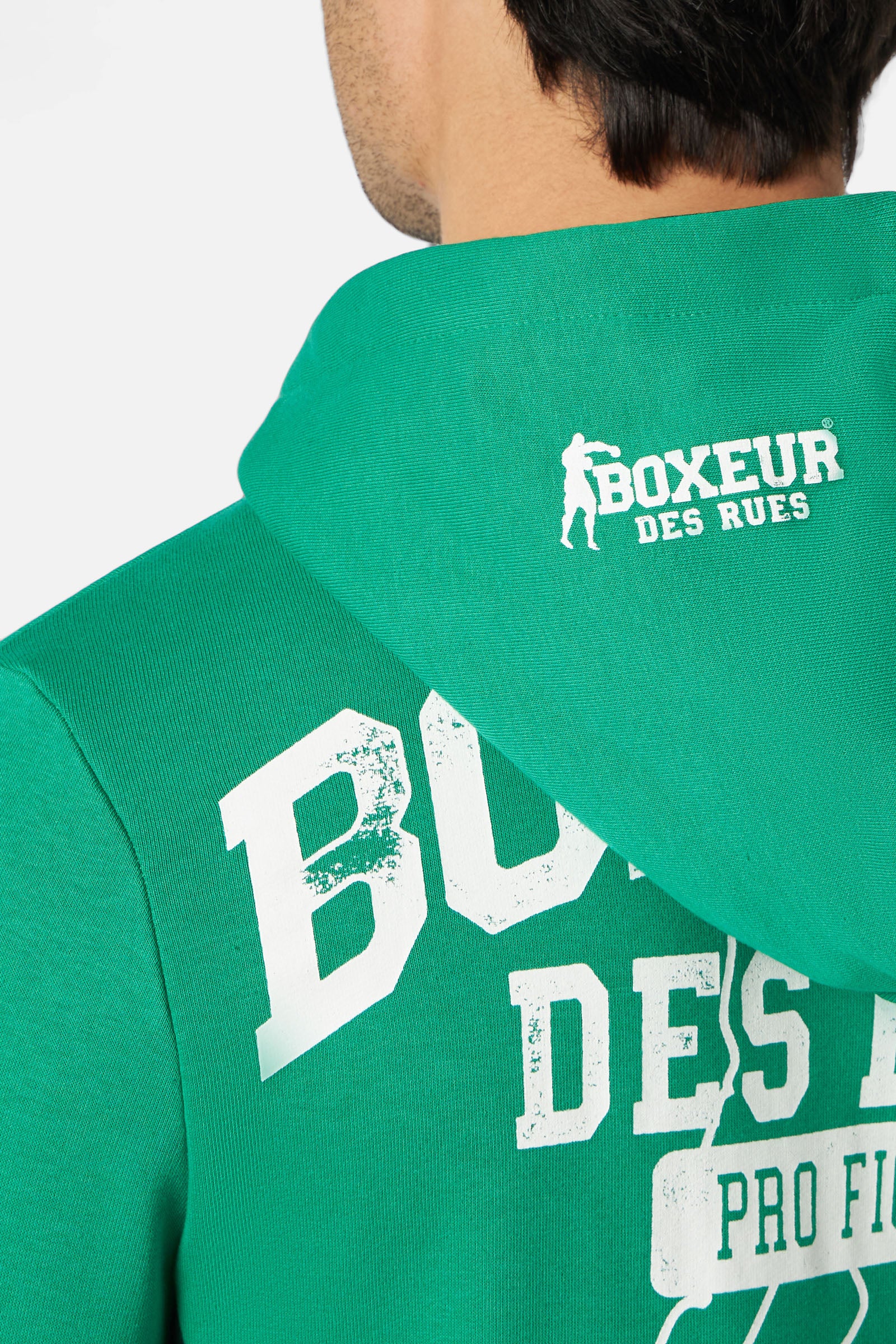 Hooded Full Zip Sweatshirt in Green Sweatjacken Boxeur des Rues   