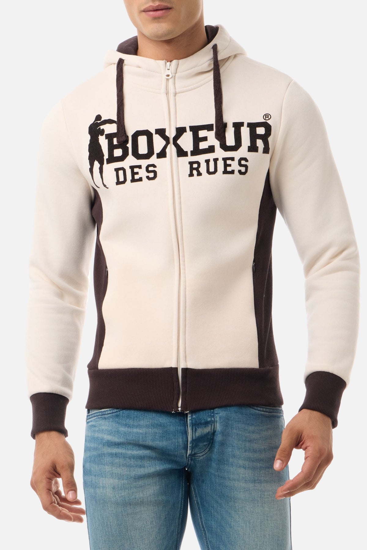 Sweatjacke Hooded Full Zip in Warm Blank Sweatjacken Boxeur des Rues