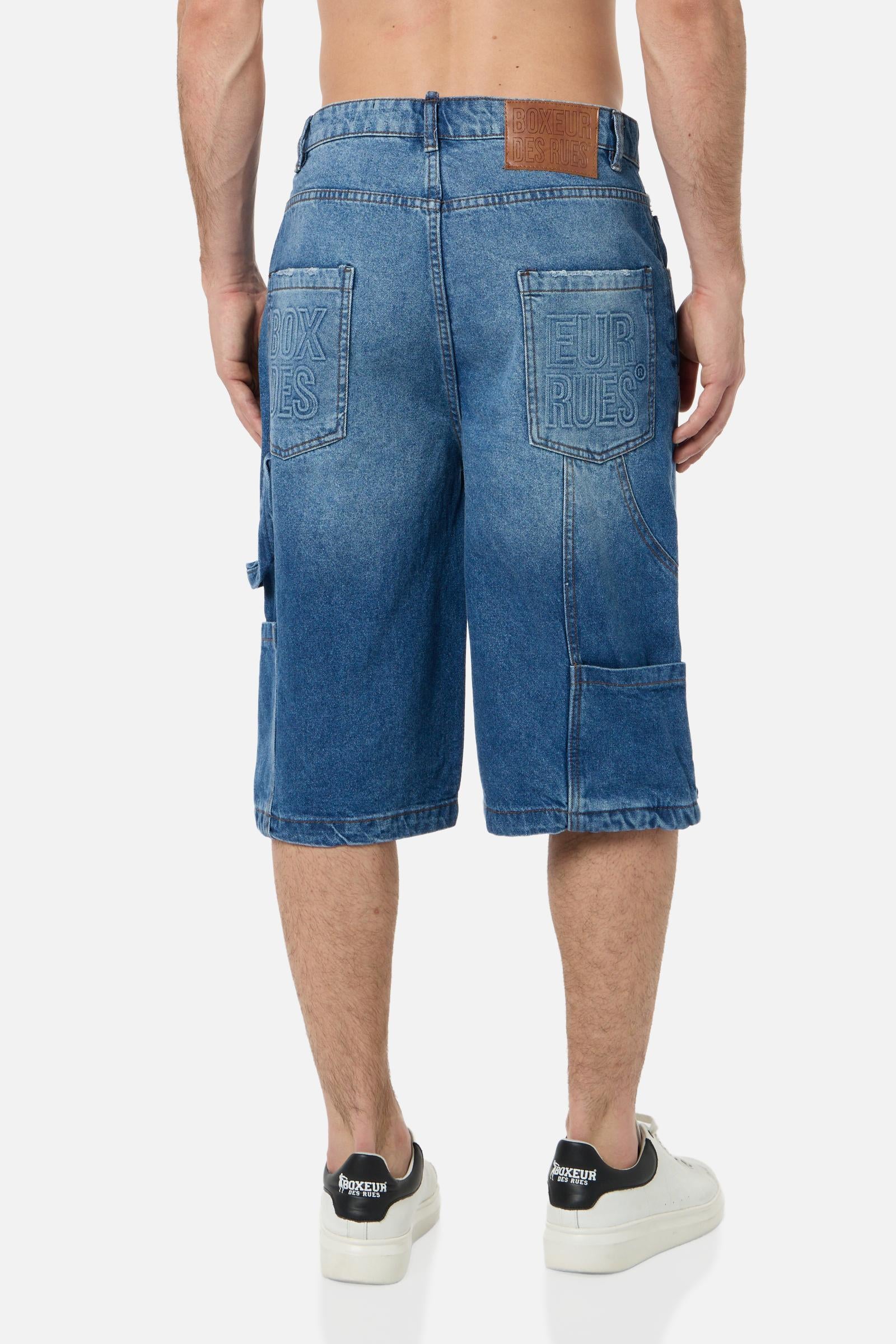 Double Knee Carpenter Jeans in Medium Blue Jeansshorts Boxeur des Rues