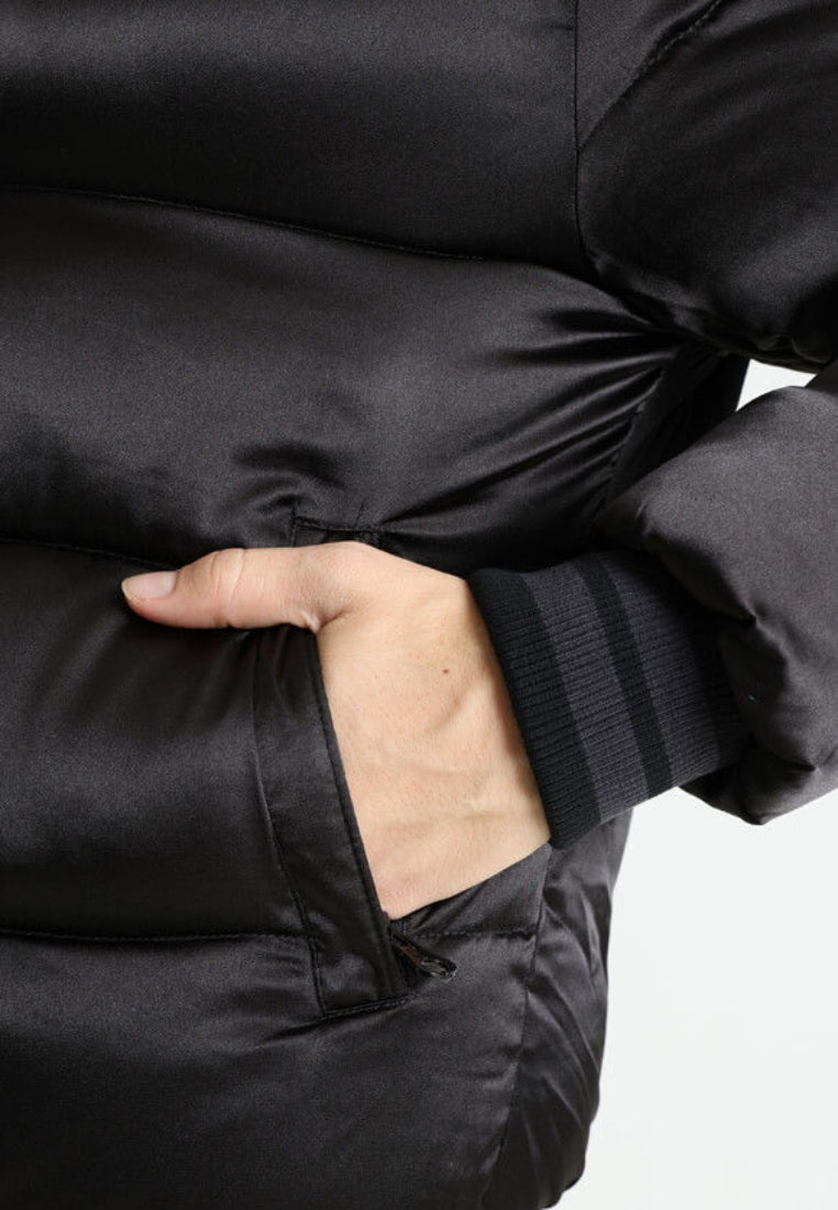 Satin Bomber Jacket in Black Jacken Boxeur des Rues