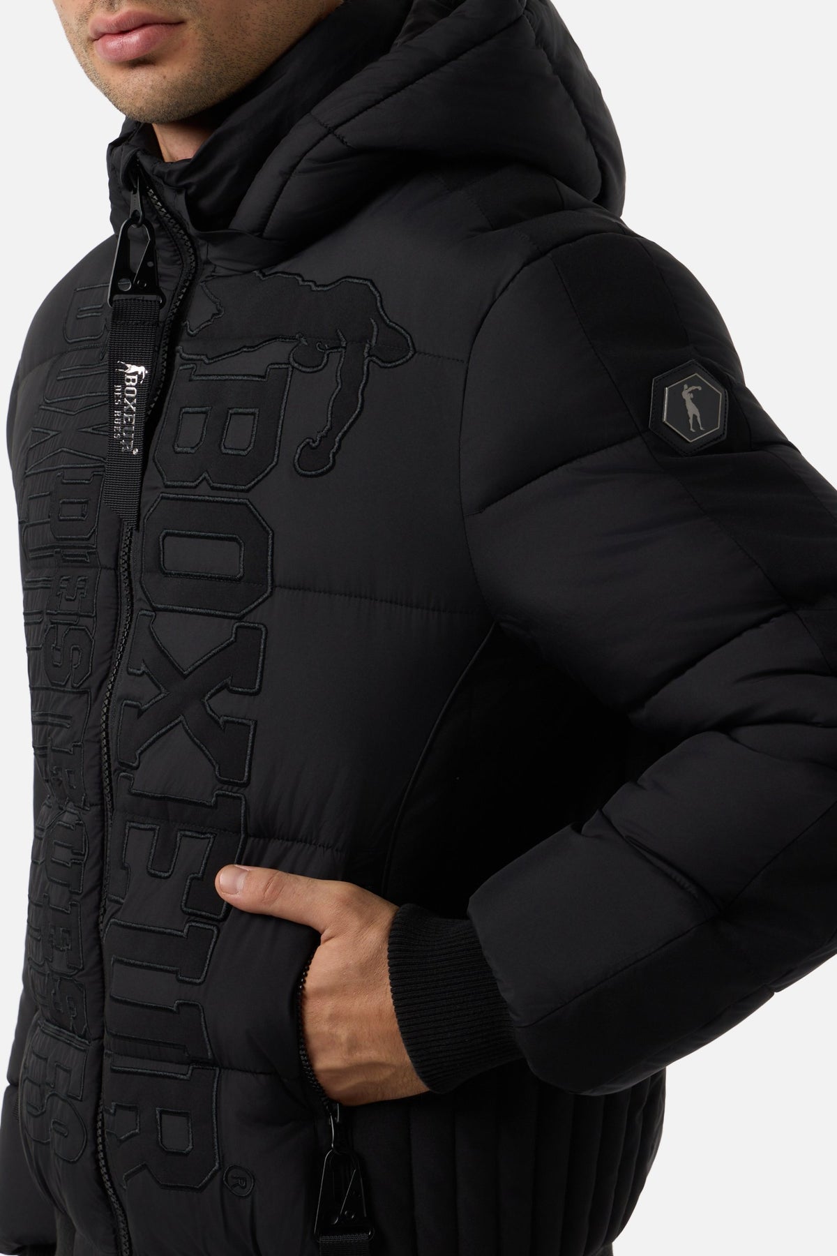 Jacke Logo Padded in Black-Black Jacken Boxeur des Rues