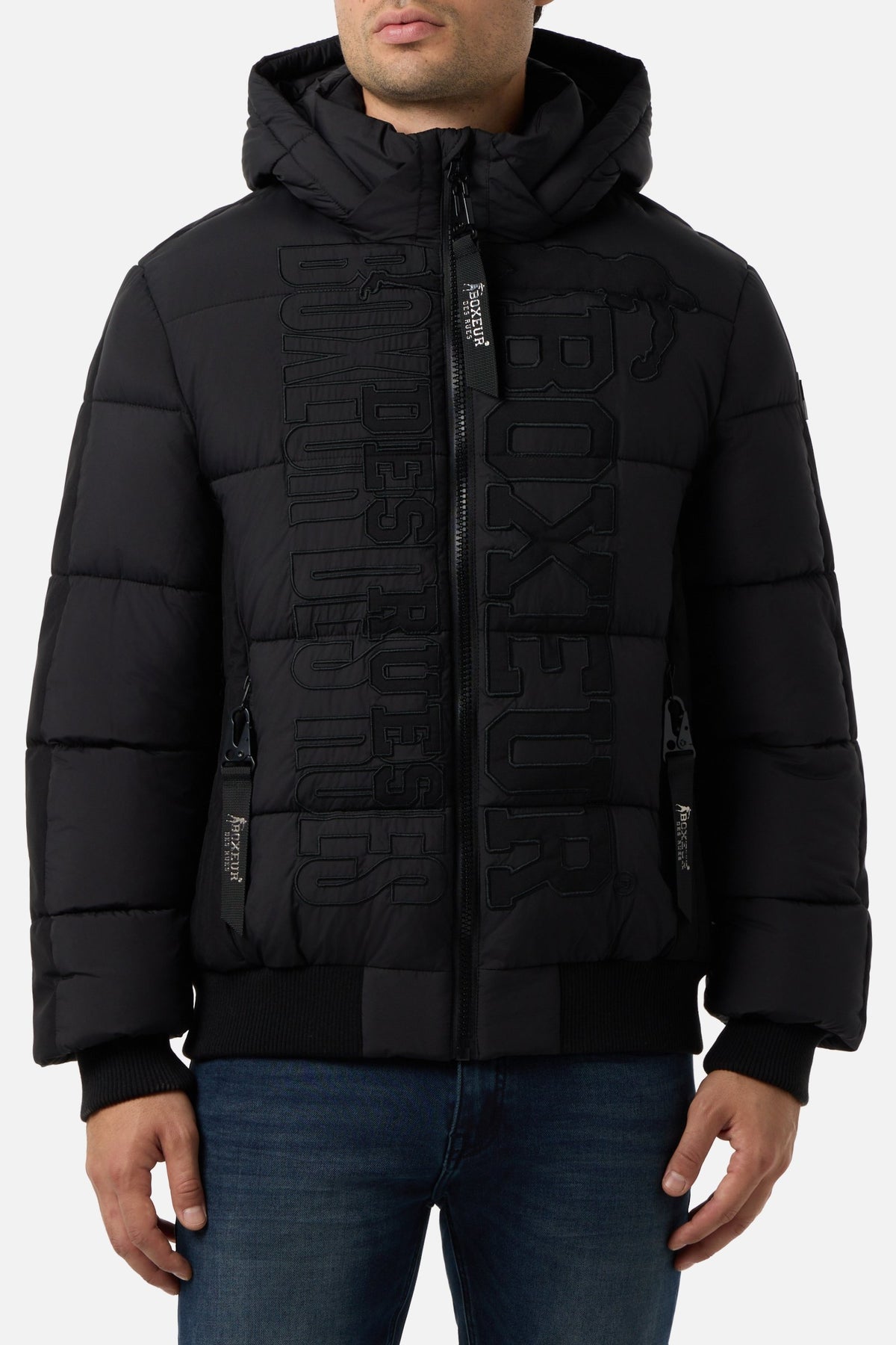 Jacke Logo Padded in Black-Black Jacken Boxeur des Rues
