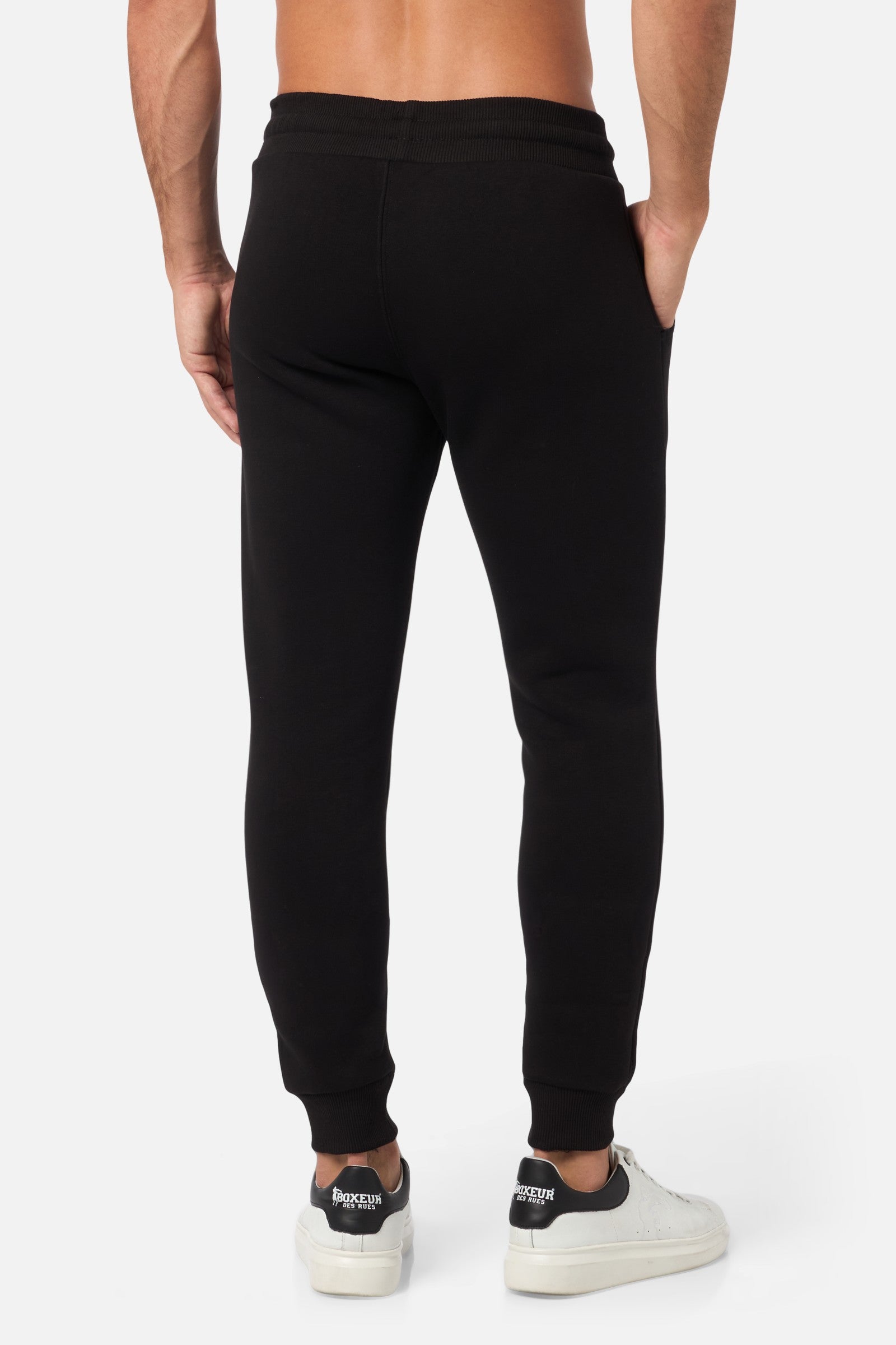 Slim Fit Sweatpant With Logo in Black-Gold Hosen Boxeur des Rues   