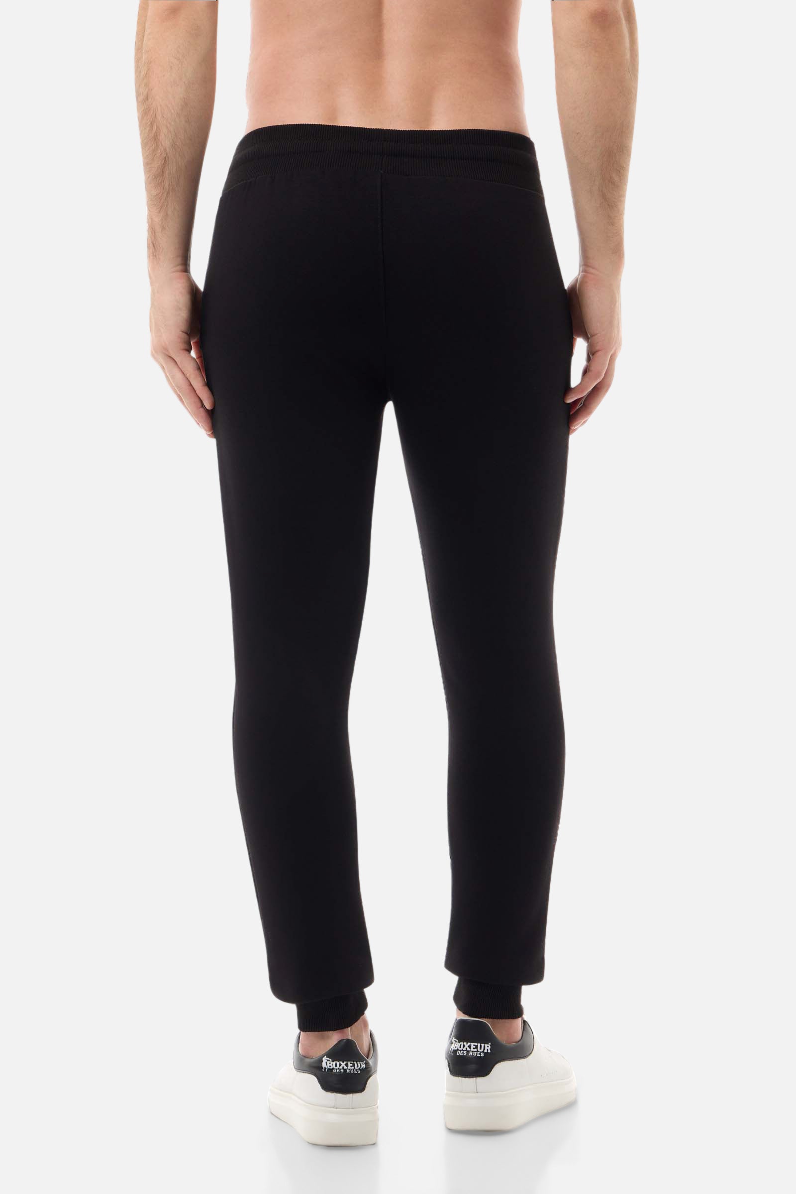 Slim Fit Sweatpant With Logo in Black-Gold Hosen Boxeur des Rues
