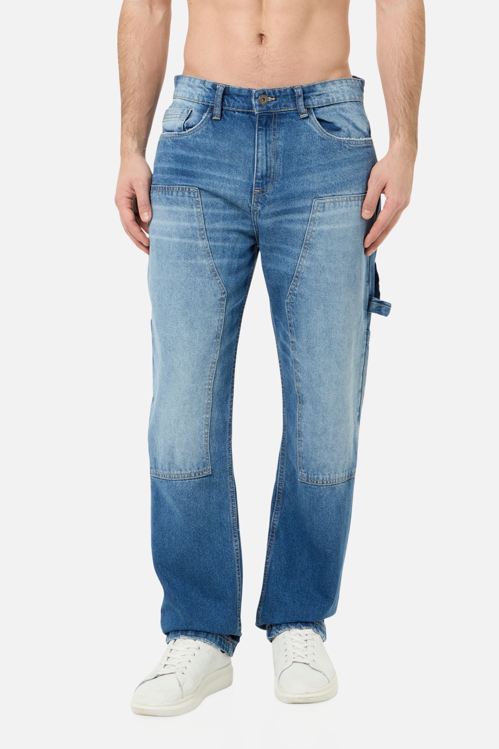 Double Knee Carpente Jeans in Mid Blue Jeans Boxeur des Rues