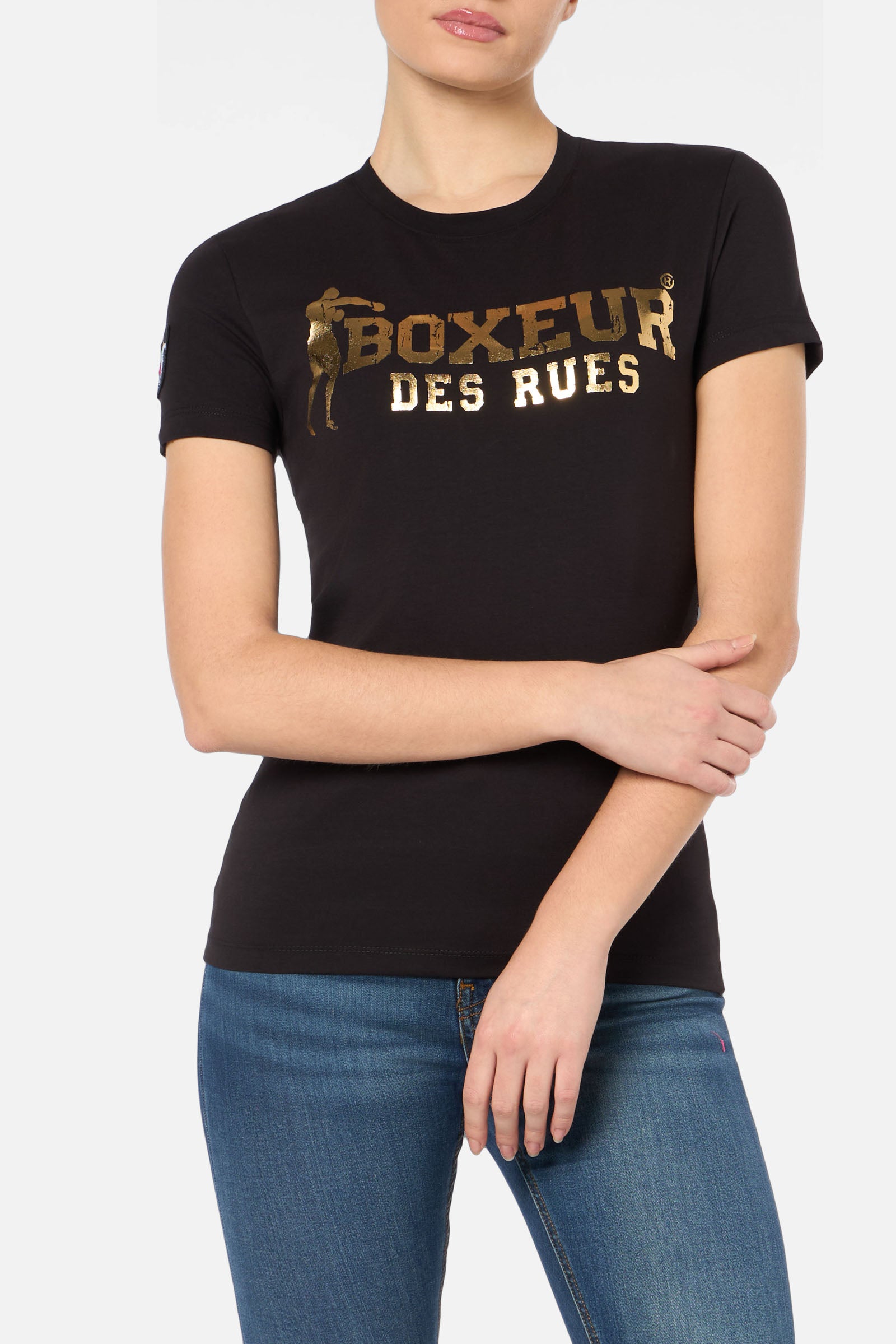 Iconic Logo Tee in Black-Gold T-Shirts Boxeur des Rues   