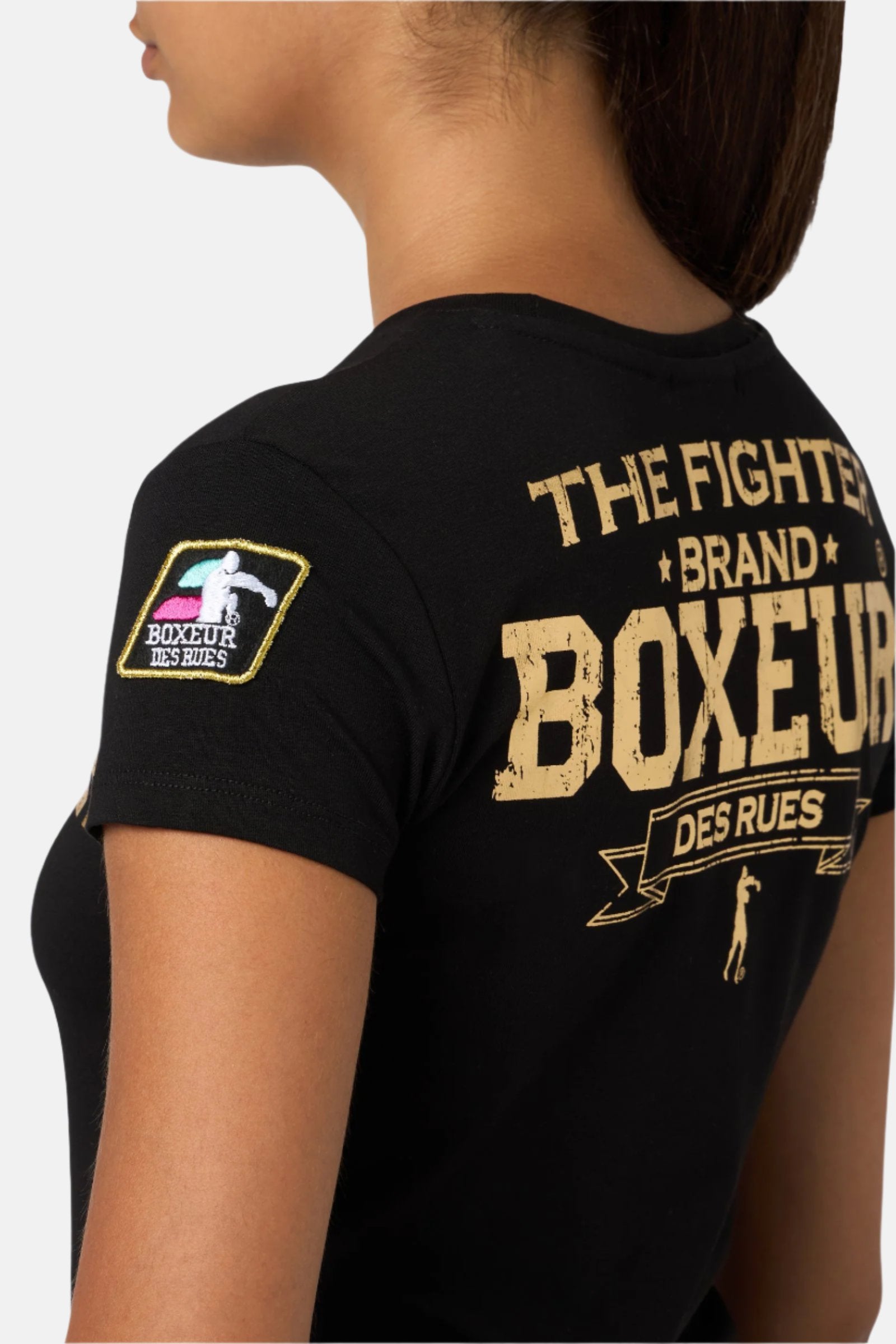 Iconic Logo T-Shirt in Black-Gold T-Shirts Boxeur des Rues   