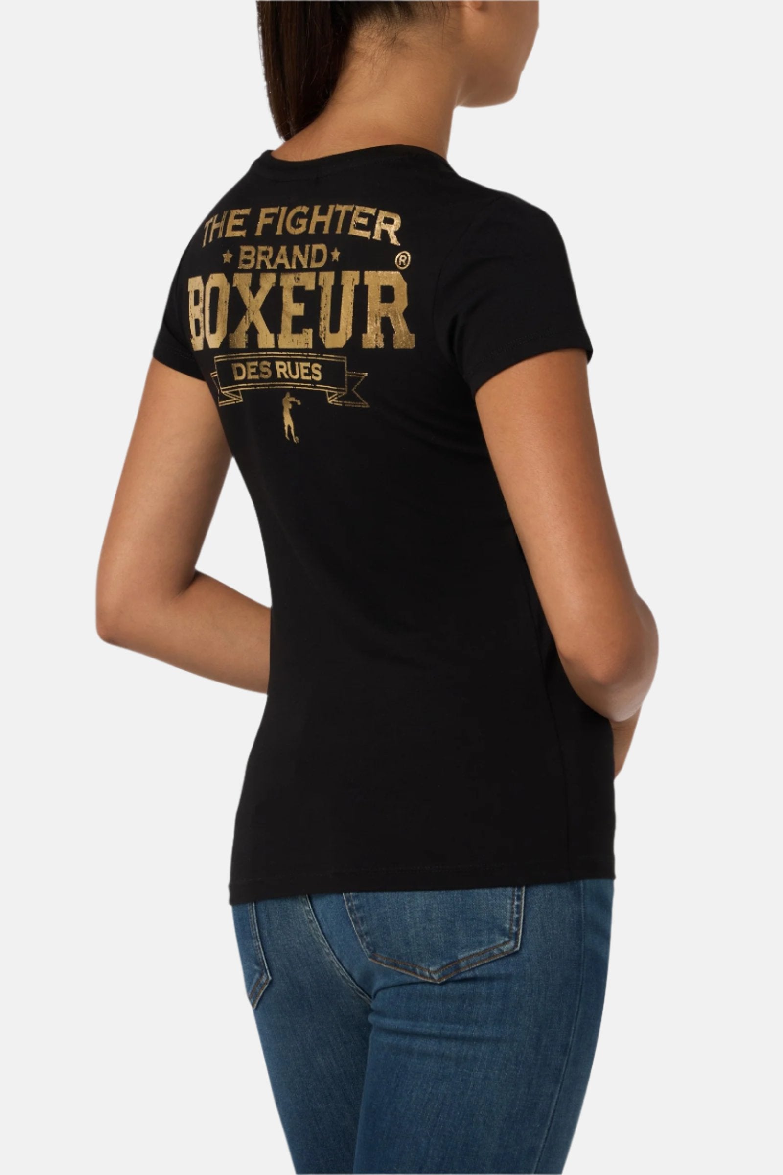 Iconic Logo T-Shirt in Black-Gold T-Shirts Boxeur des Rues   