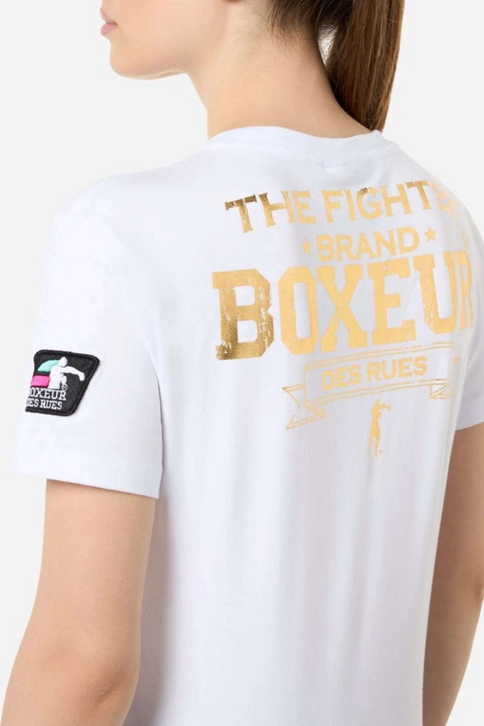 Iconic Logo T-Shirt in White-Gold T-Shirts Boxeur des Rues
