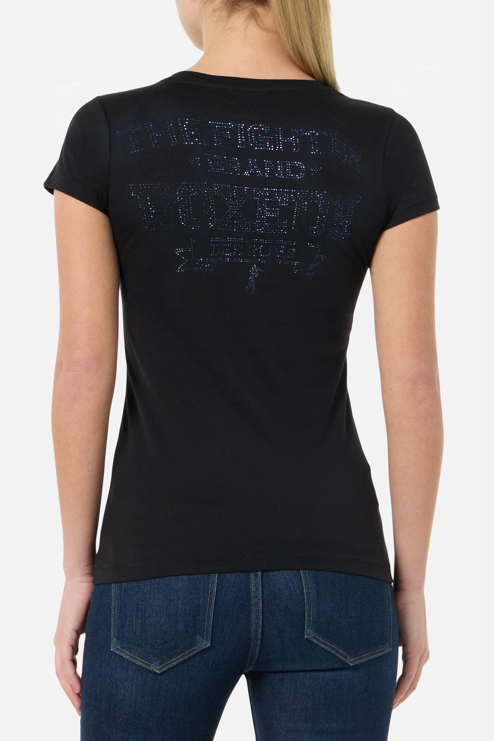 Rhinestone Logo T-Shirt in Black