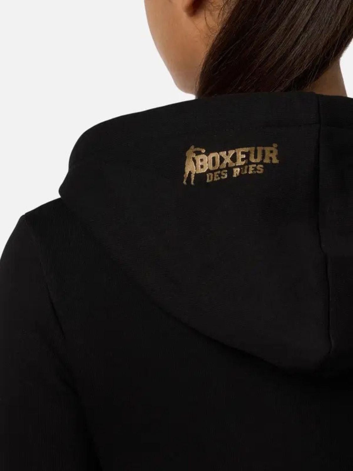 Basic Logo Full Zip Sweatshirt in Black-Gold Sweatjacken Boxeur des Rues