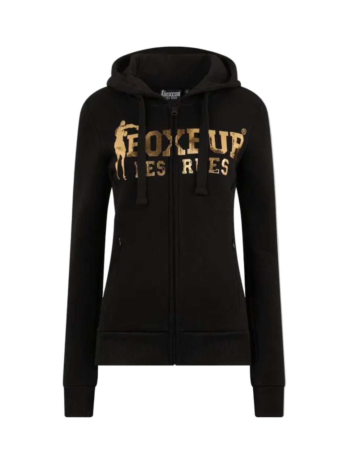 Basic Logo Full Zip Sweatshirt in Black-Gold Sweatjacken Boxeur des Rues