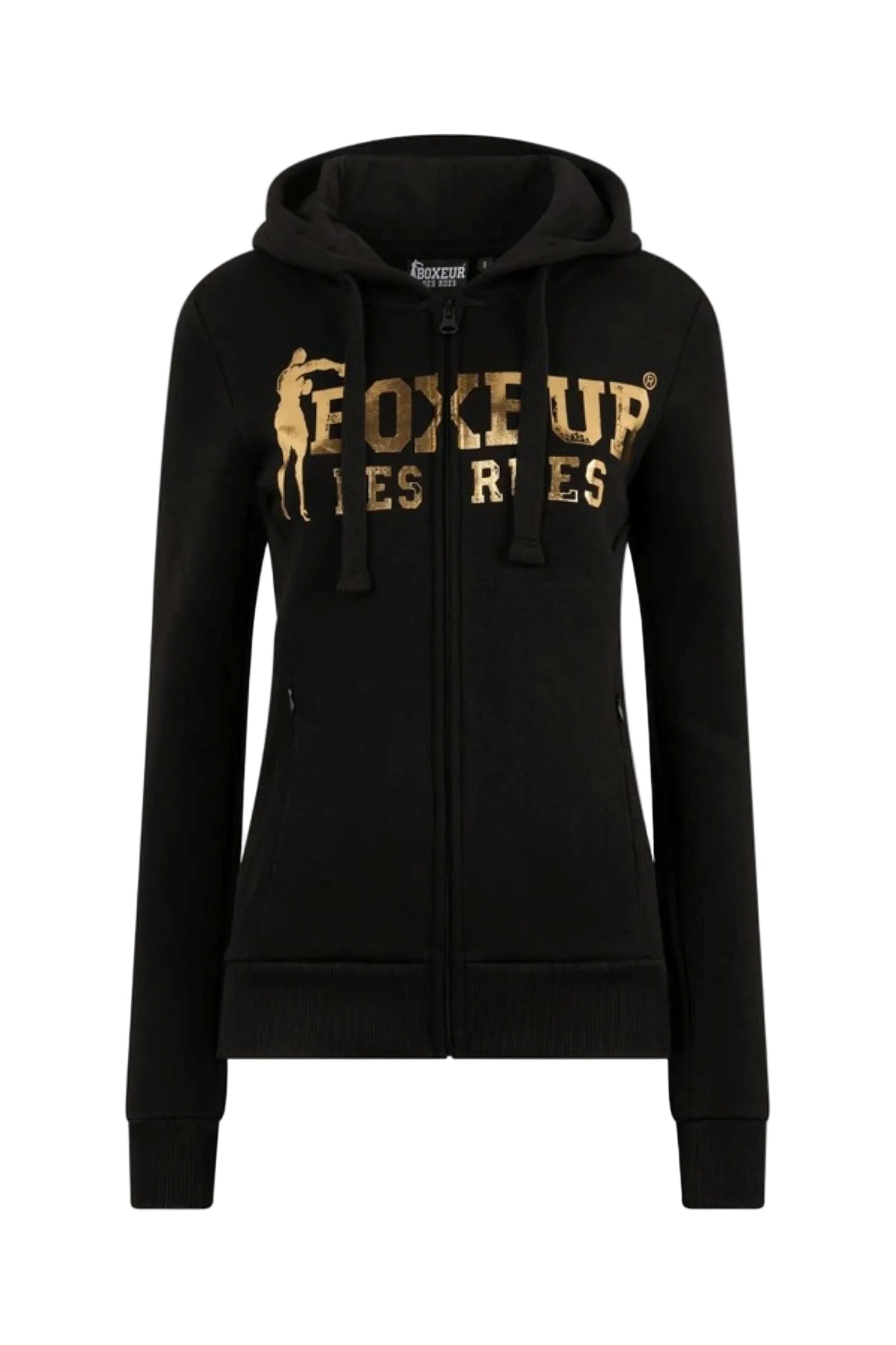 Basic Logo Full Zip Sweatshirt in Black-Gold Sweatjacken Boxeur des Rues